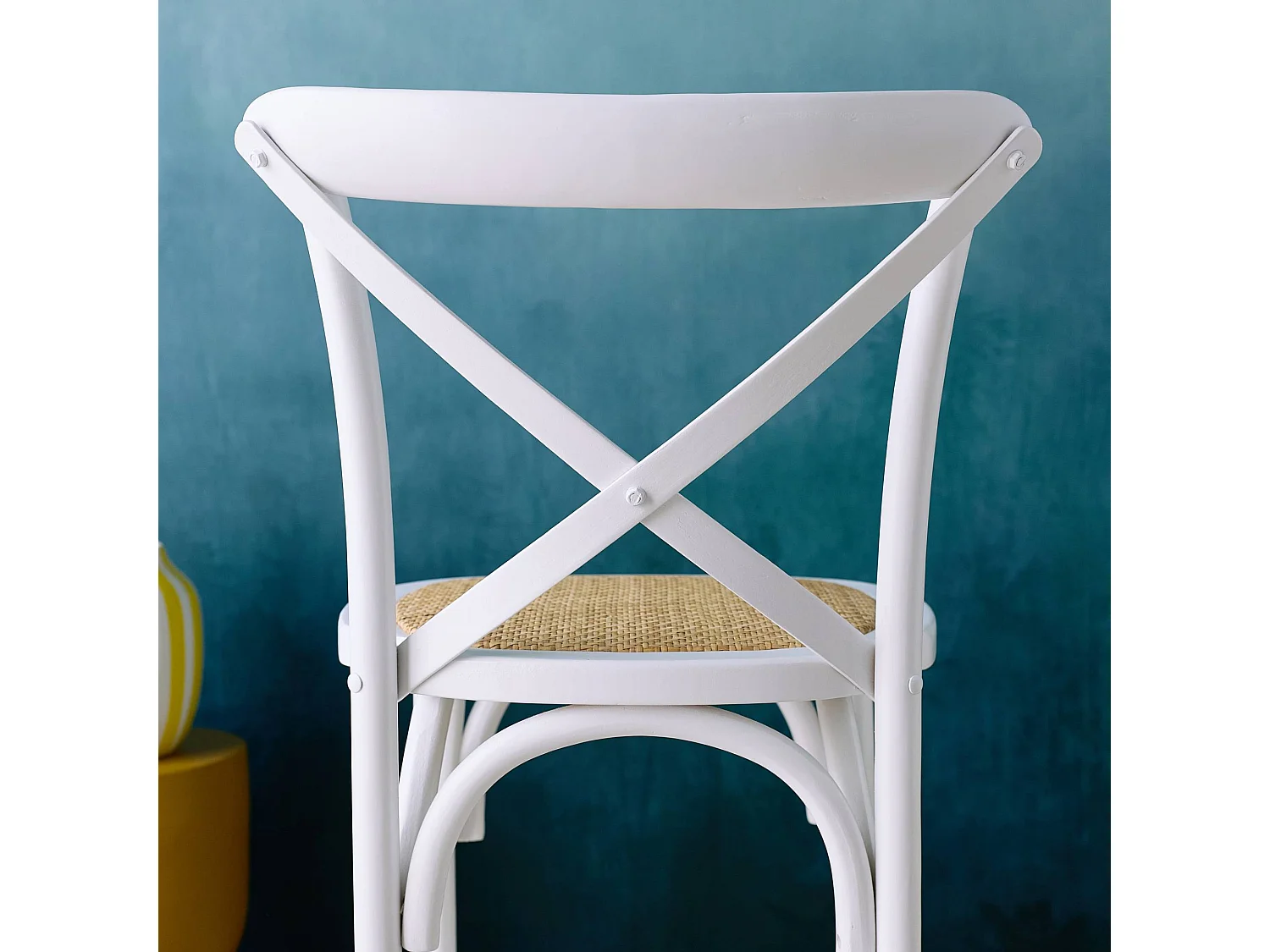 Sillas de bar bistró vintage madera blanco