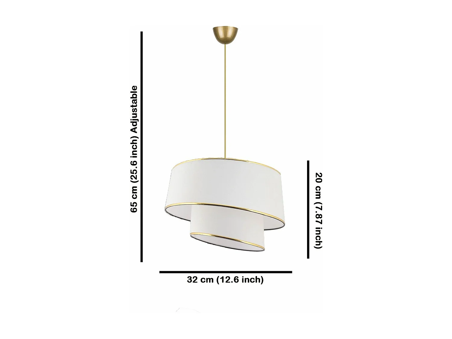 Suspension moderne abat-jour Rêve D32cm Tissu Blanc