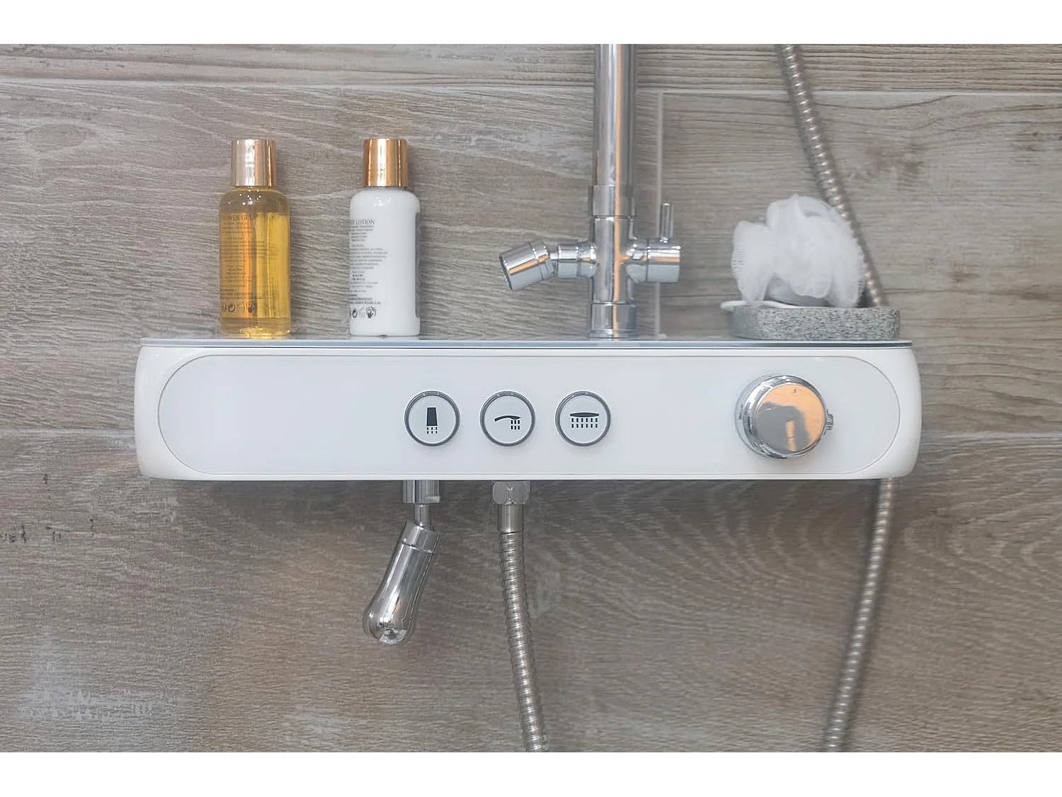 Mampara de Ducha HCS con sistema eléctrico con panel giratorio para personas mayores o movilidad reducida. Rectangular 155x80cm Izquierda