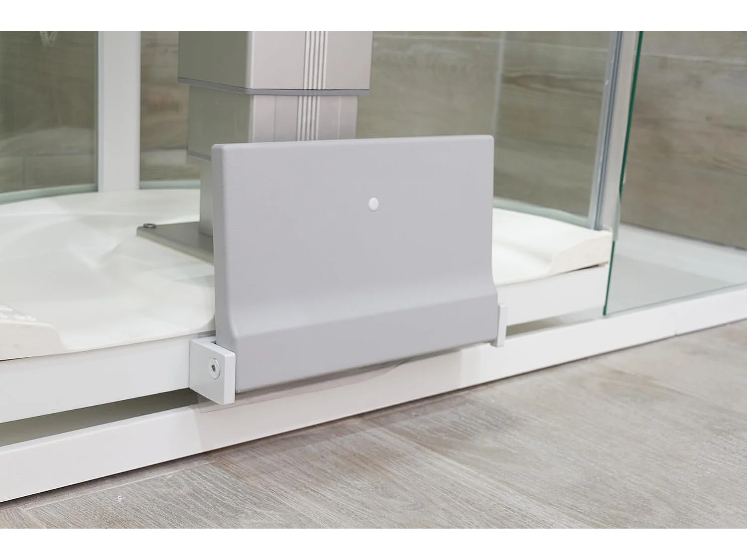 Mampara de Ducha HCS con sistema eléctrico con panel giratorio para personas mayores o movilidad reducida. Rectangular 155x80cm Izquierda