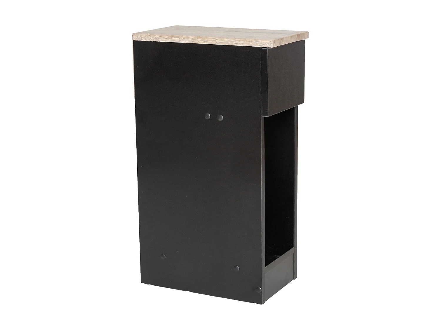 DUPI Mesita de Noche Estrecha Slim para Espacios reducidos. Optimiza el Almacenamiento y Ofrece funcionalidad. (Negro/Taupe)