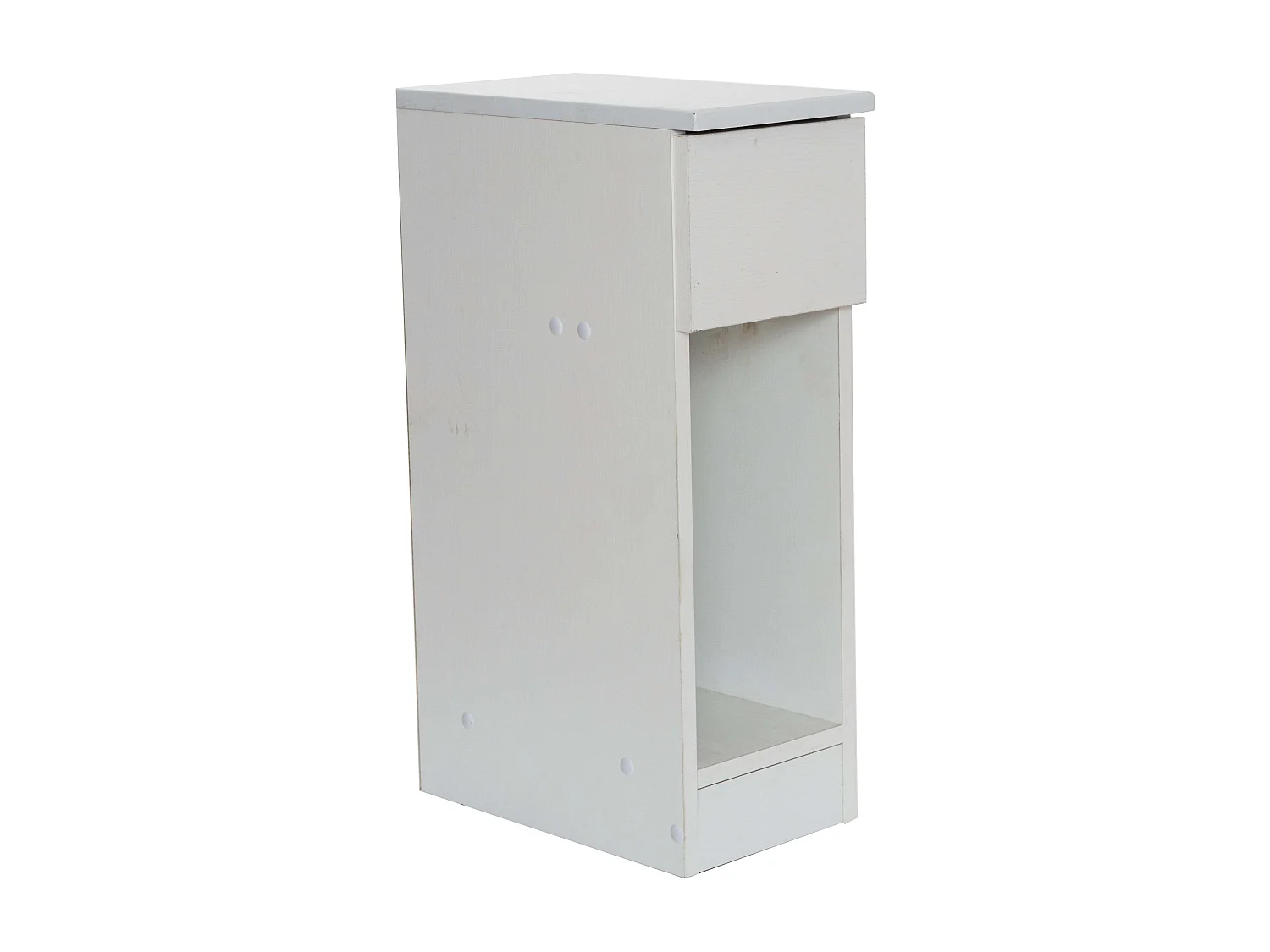 DUPI Mesita de Noche Estrecha Slim para Espacios reducidos. Optimiza el Almacenamiento y Ofrece funcionalidad. (Blanco)