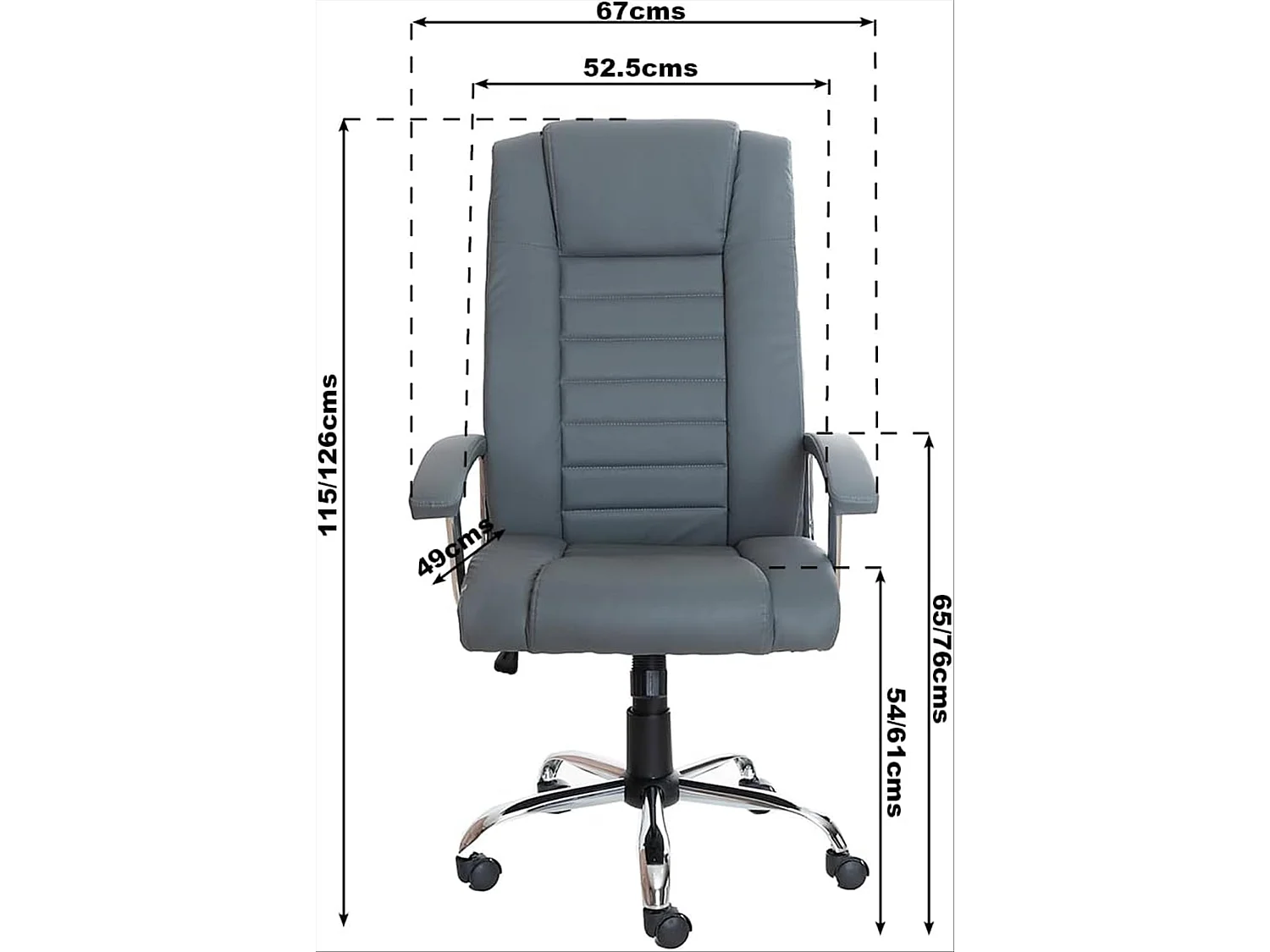 DUPI Silla de Escritorio Acolchada ELEGANCE 64x72x114 cm