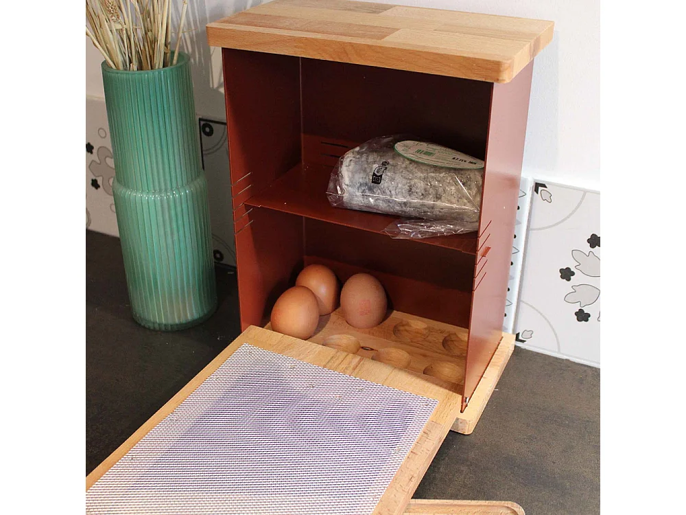 Garde-manger en acier galvanisé et bois