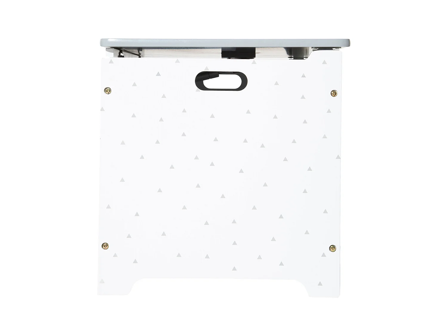 WELL HOME - Malle bébé blanc et gris 58 x 37,5 x 38 cm