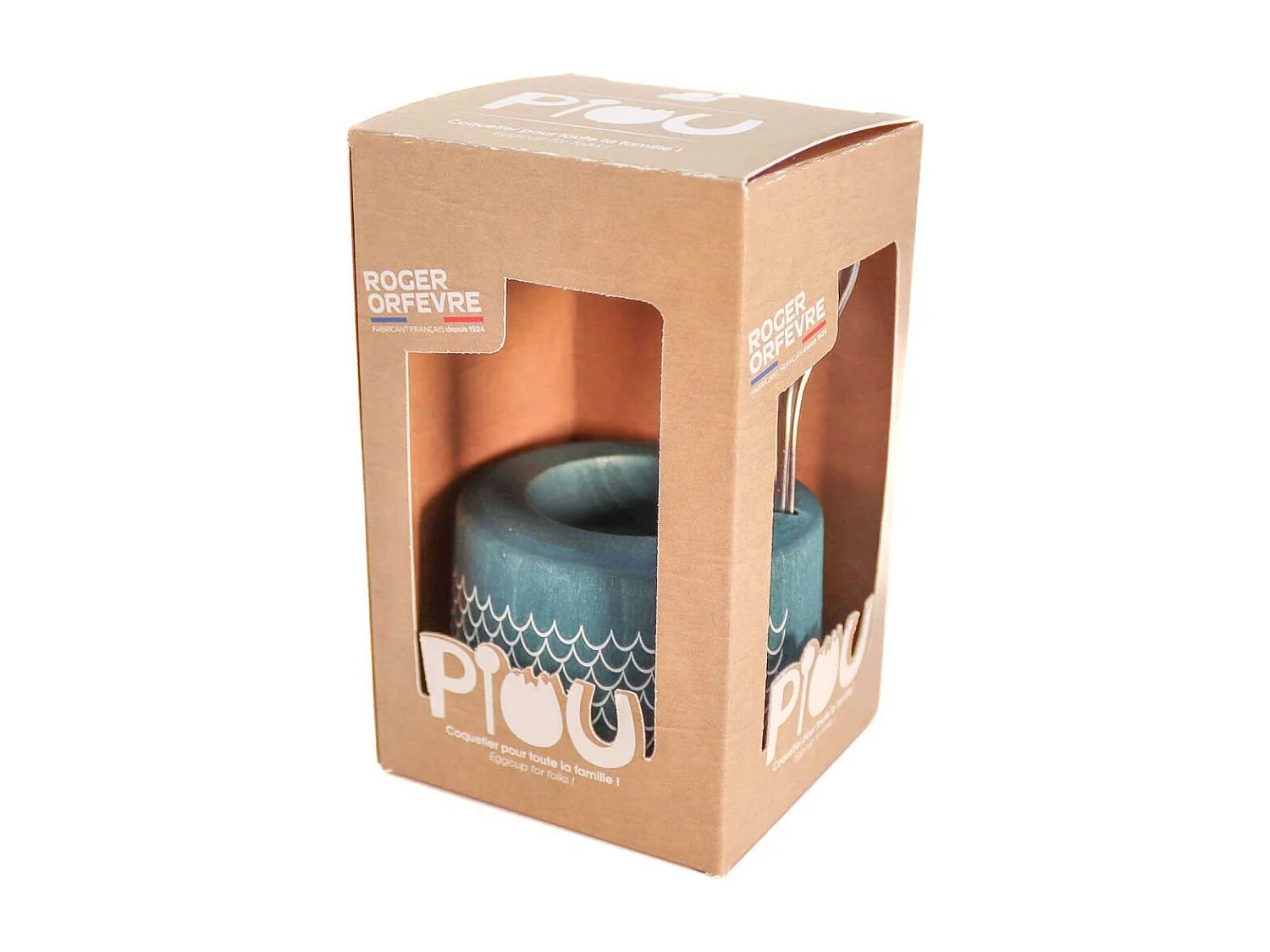 Coffret coquetier en bois Piou Piou Bleu marine