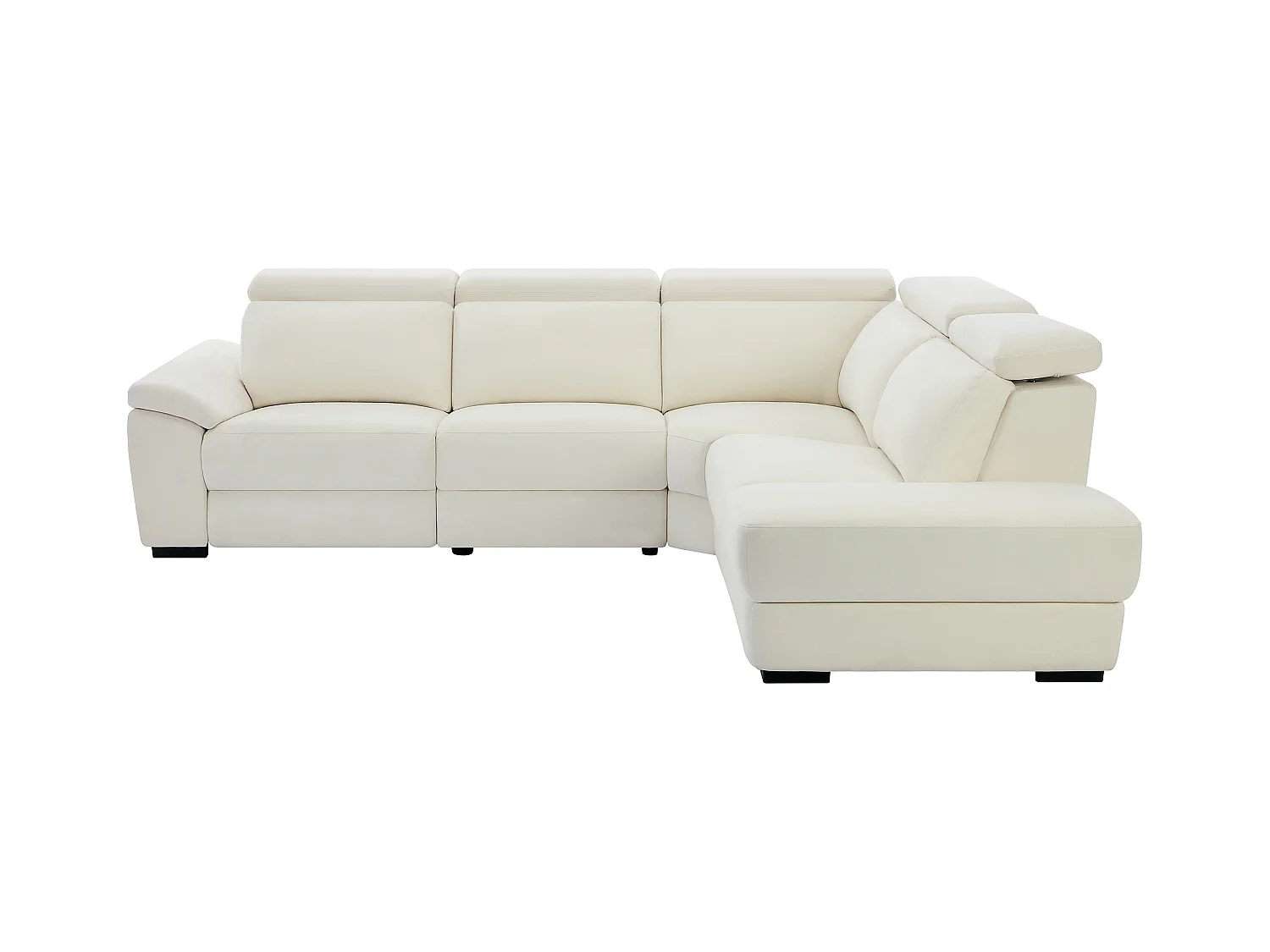 Sofá rinconera derecho relax eléctrico de tela beige KOKIBA