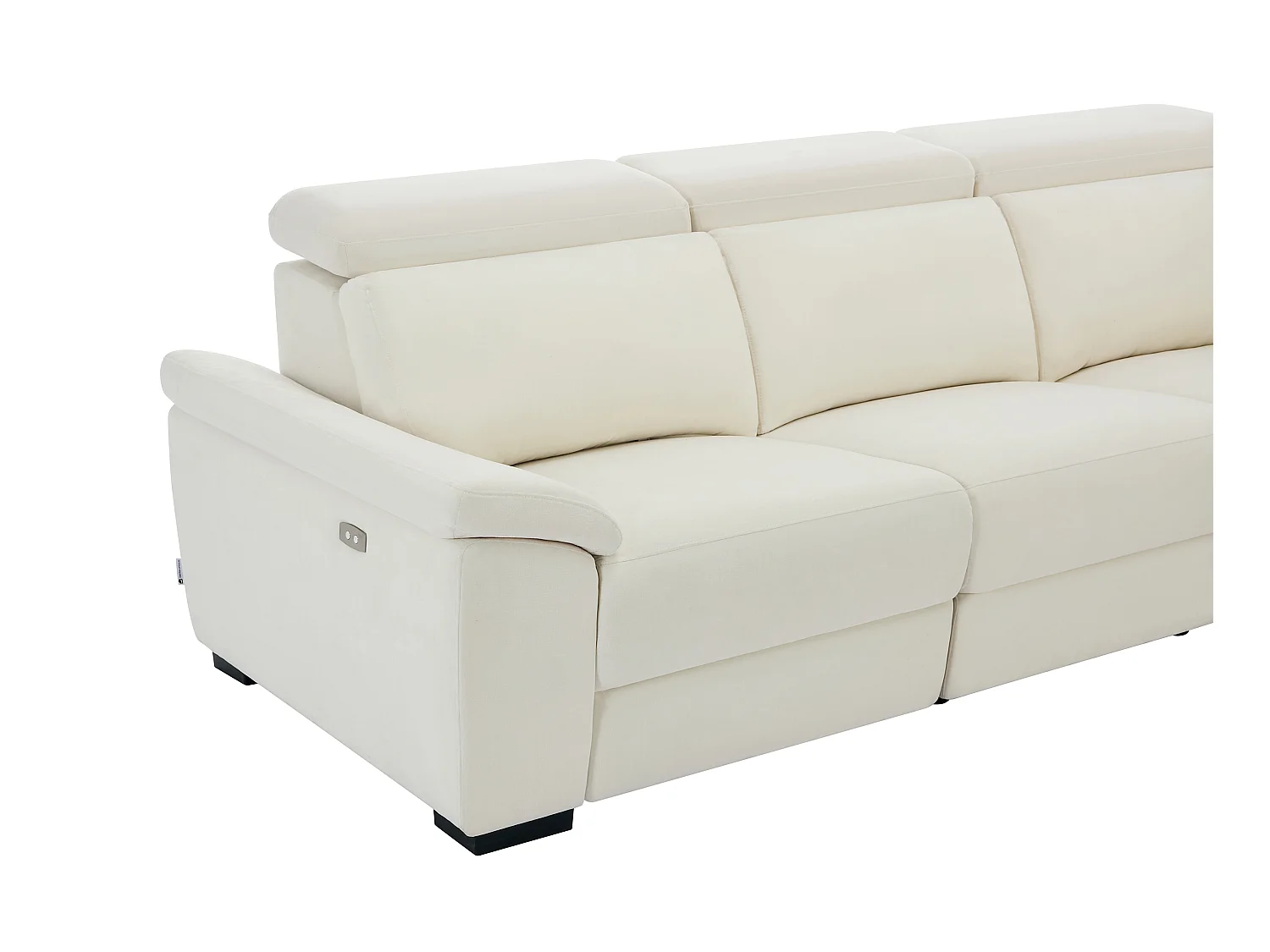 Sofá rinconera derecho relax eléctrico de tela beige KOKIBA