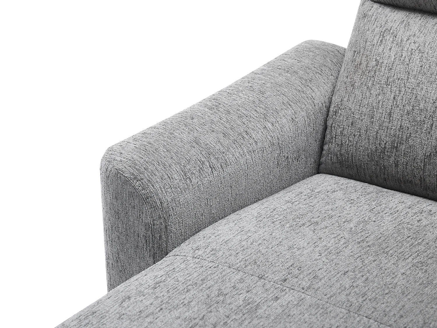 Canapé d'angle gauche relax électrique avec rangements en tissu gris chiné MOROZEL