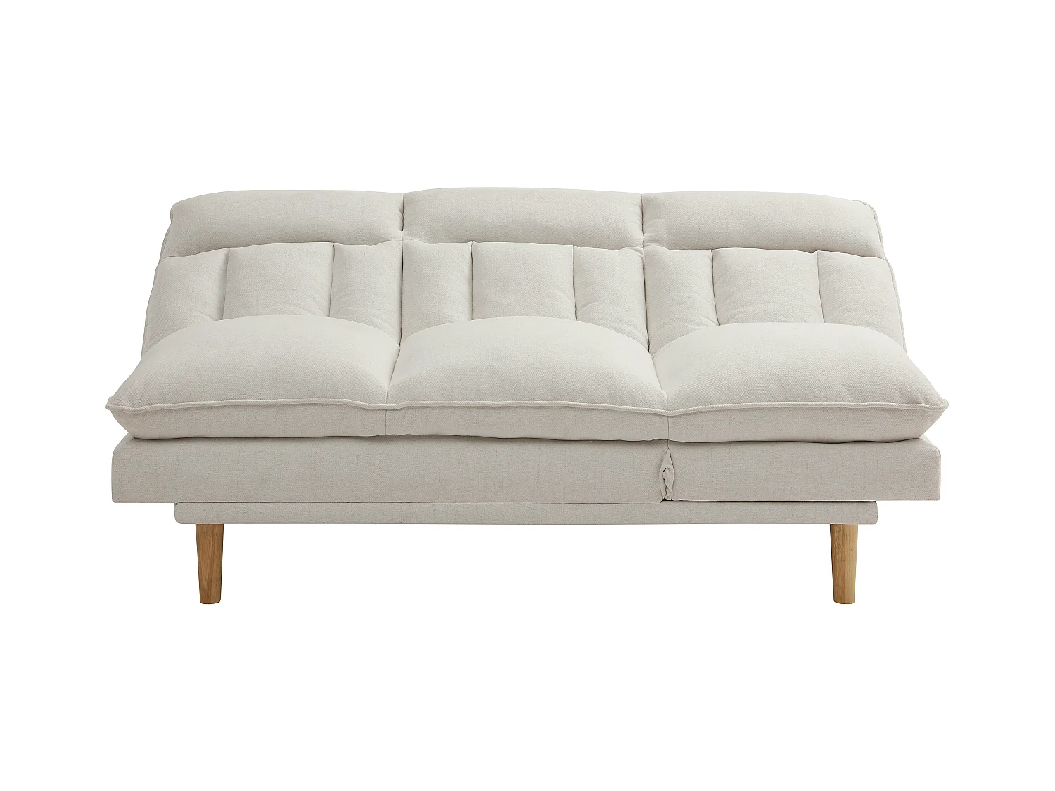 Canapé inclinable 3 places convertible clic-clac en tissu beige PALOBU