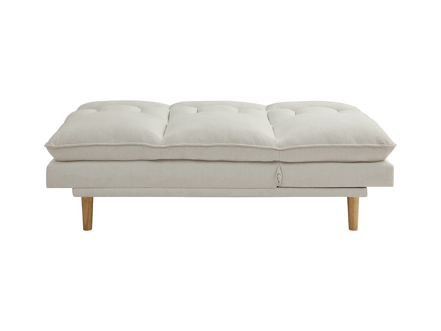 Canapé inclinable 3 places convertible clic-clac en tissu beige PALOBU