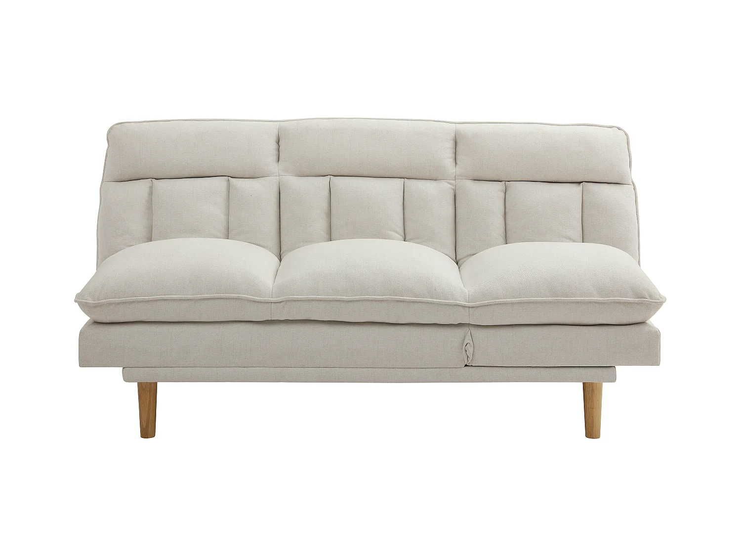 Canapé inclinable 3 places convertible clic-clac en tissu beige PALOBU