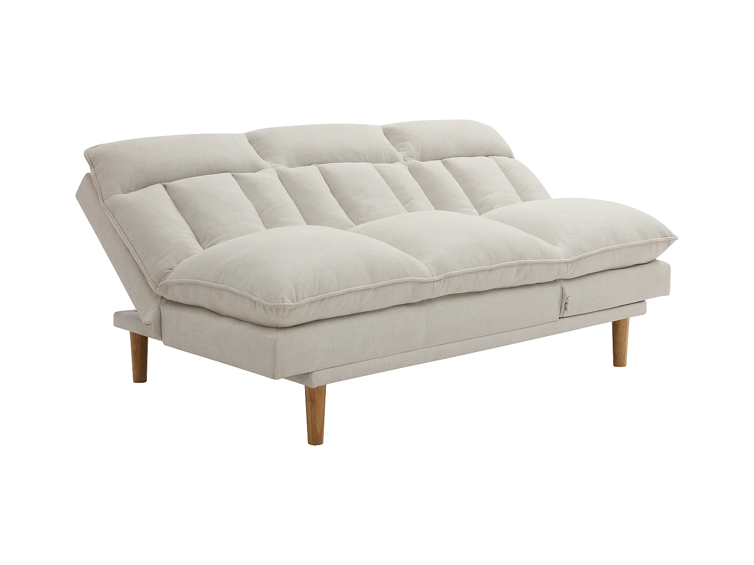 Canapé inclinable 3 places convertible clic-clac en tissu beige PALOBU