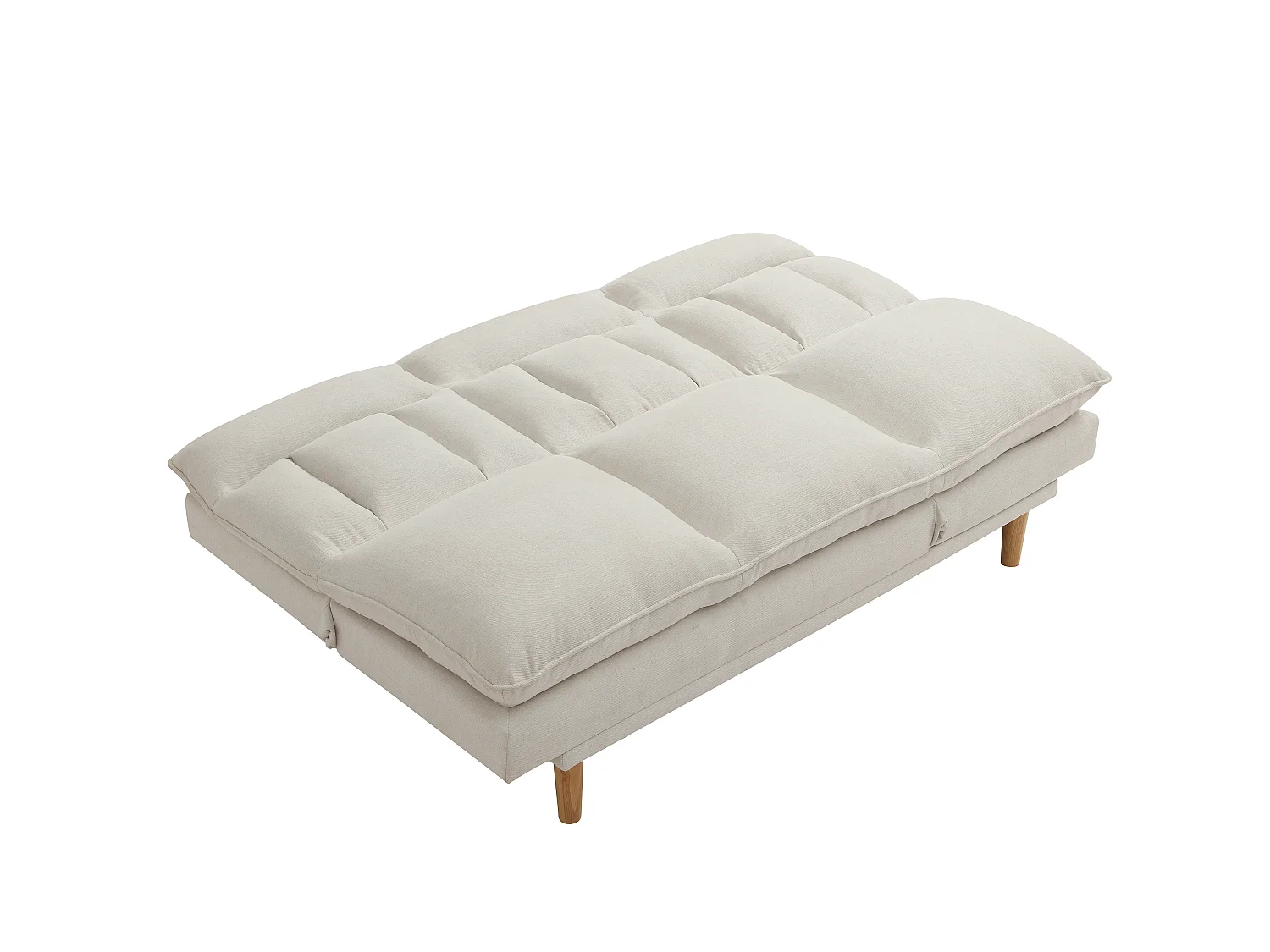 Canapé inclinable 3 places convertible clic-clac en tissu beige PALOBU
