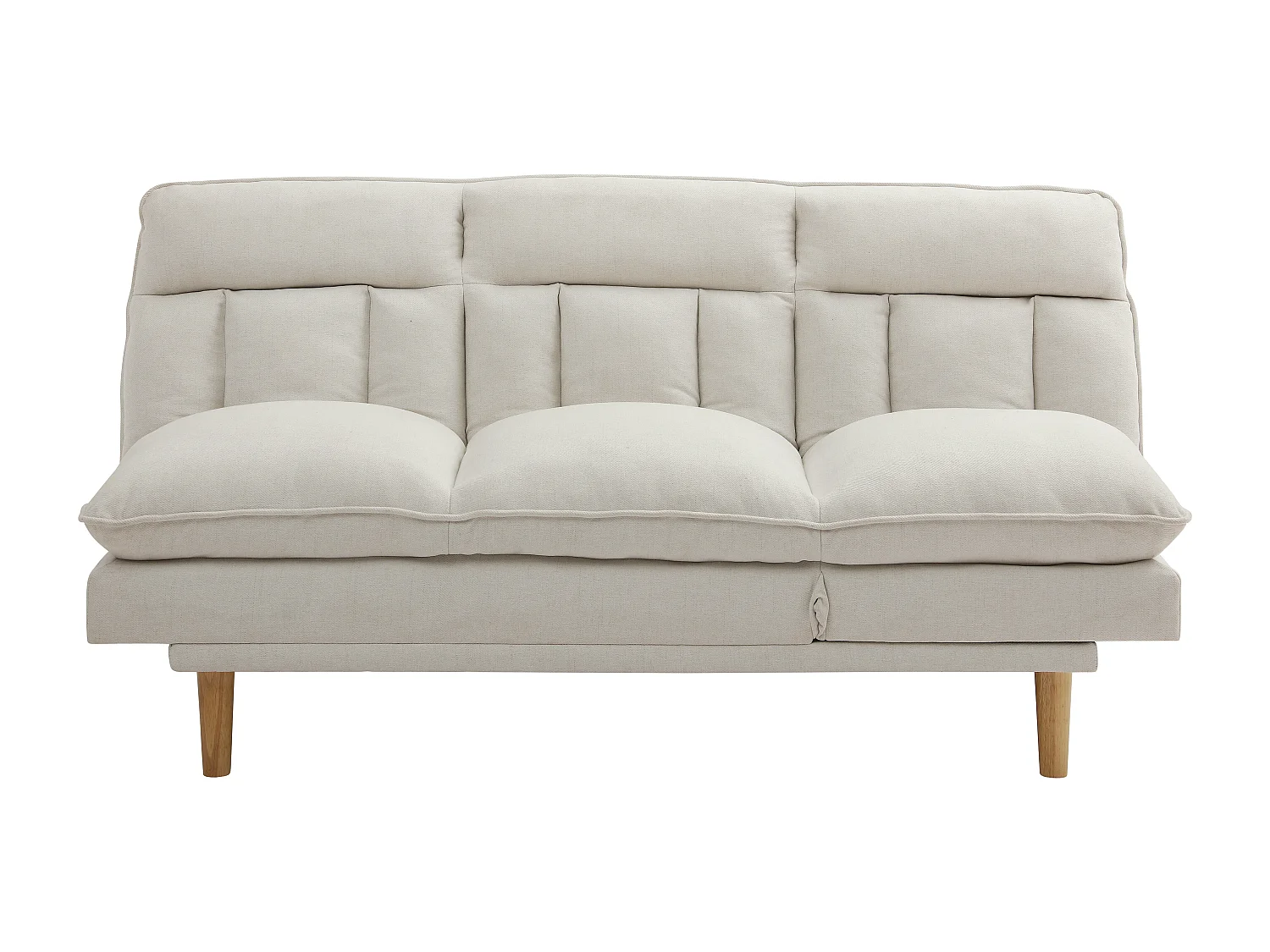 Canapé inclinable 3 places convertible clic-clac en tissu beige PALOBU