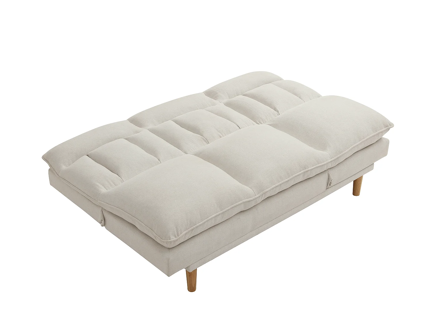 Canapé inclinable 3 places convertible clic-clac en tissu beige PALOBU