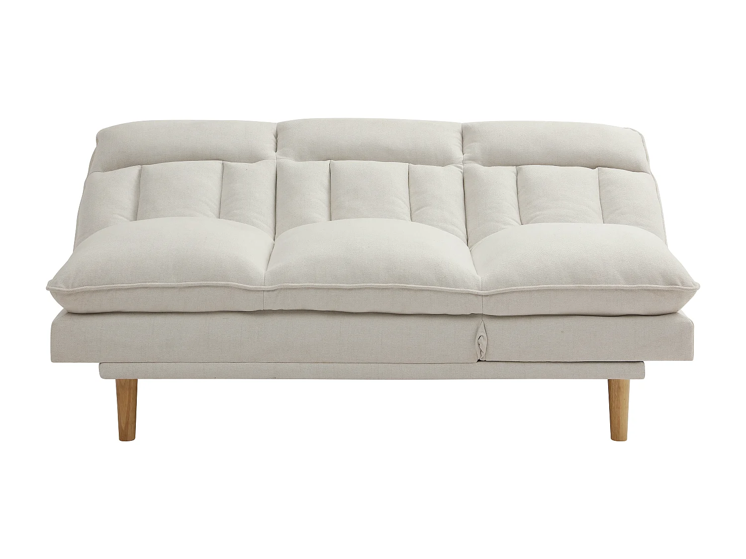 Canapé inclinable 3 places convertible clic-clac en tissu beige PALOBU