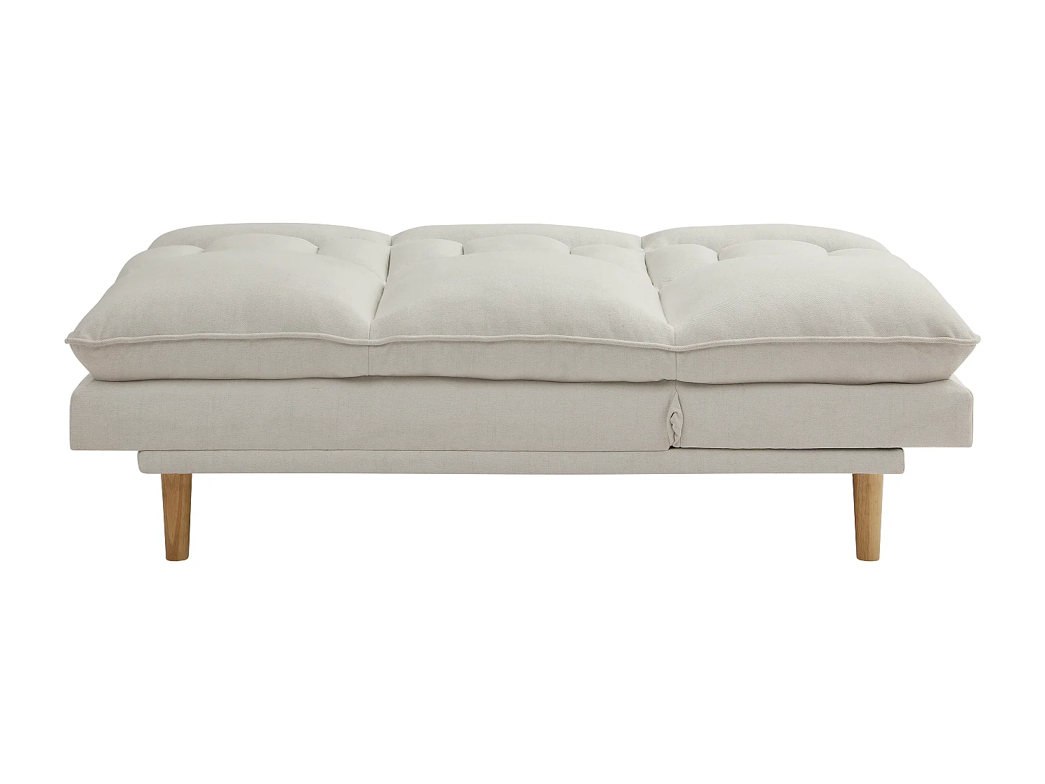 Canapé inclinable 3 places convertible clic-clac en tissu beige PALOBU