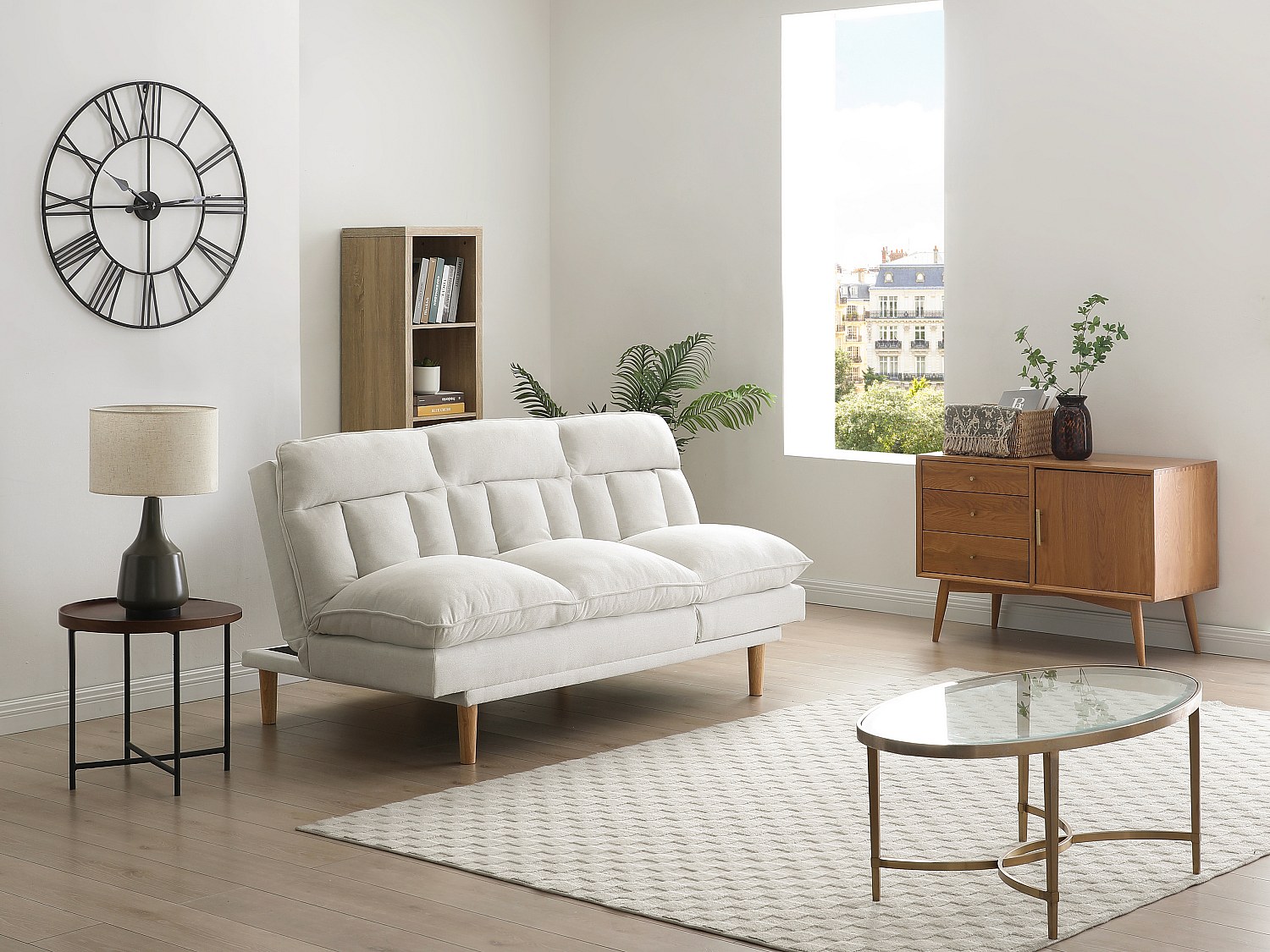 3-Sitzer-Schlafsofa Clic-Clac -  Stoff - Beige - PALOBU günstig online kaufen