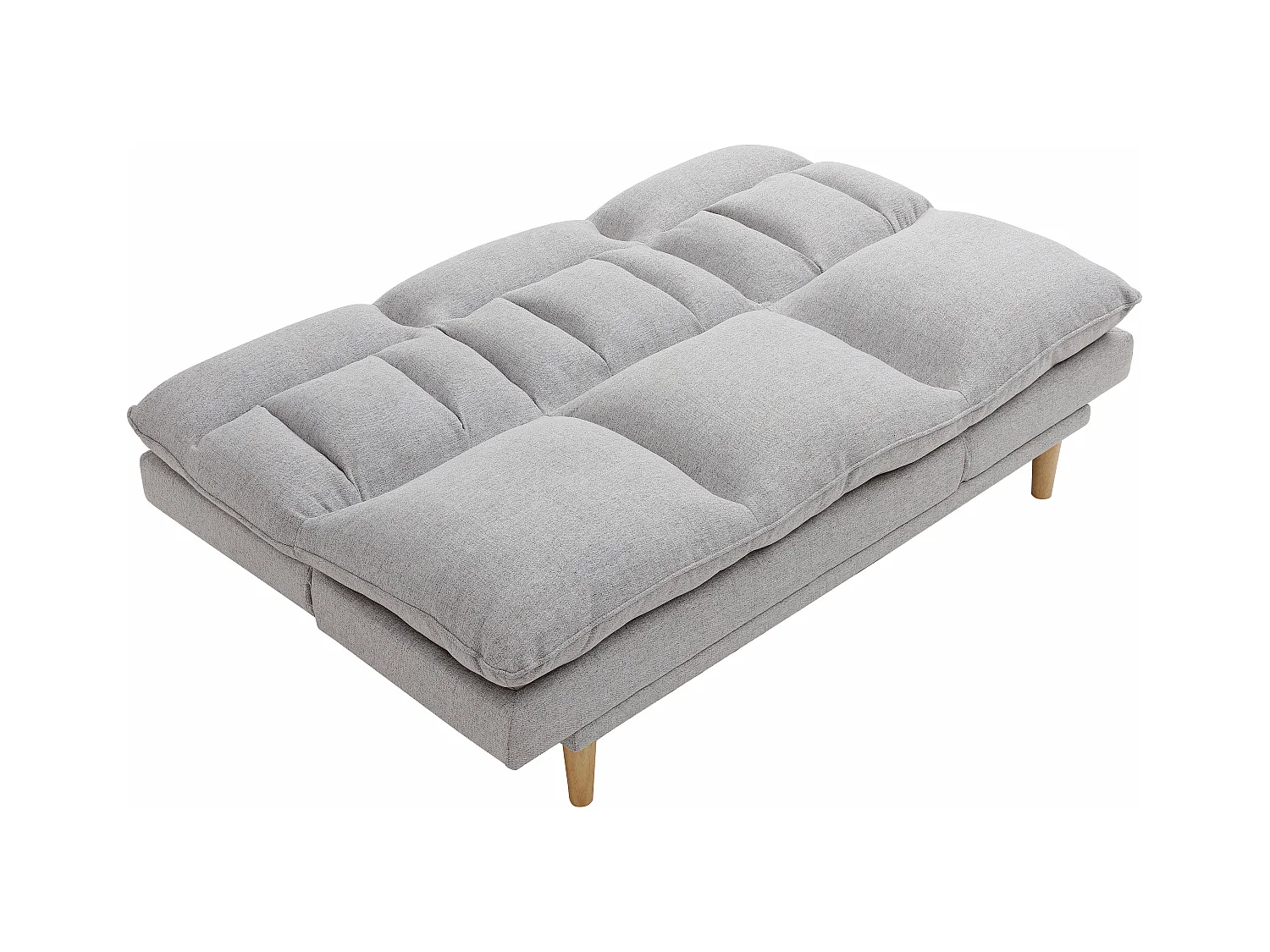 Canapé inclinable 3 places convertible clic-clac en tissu gris clair PALOBU