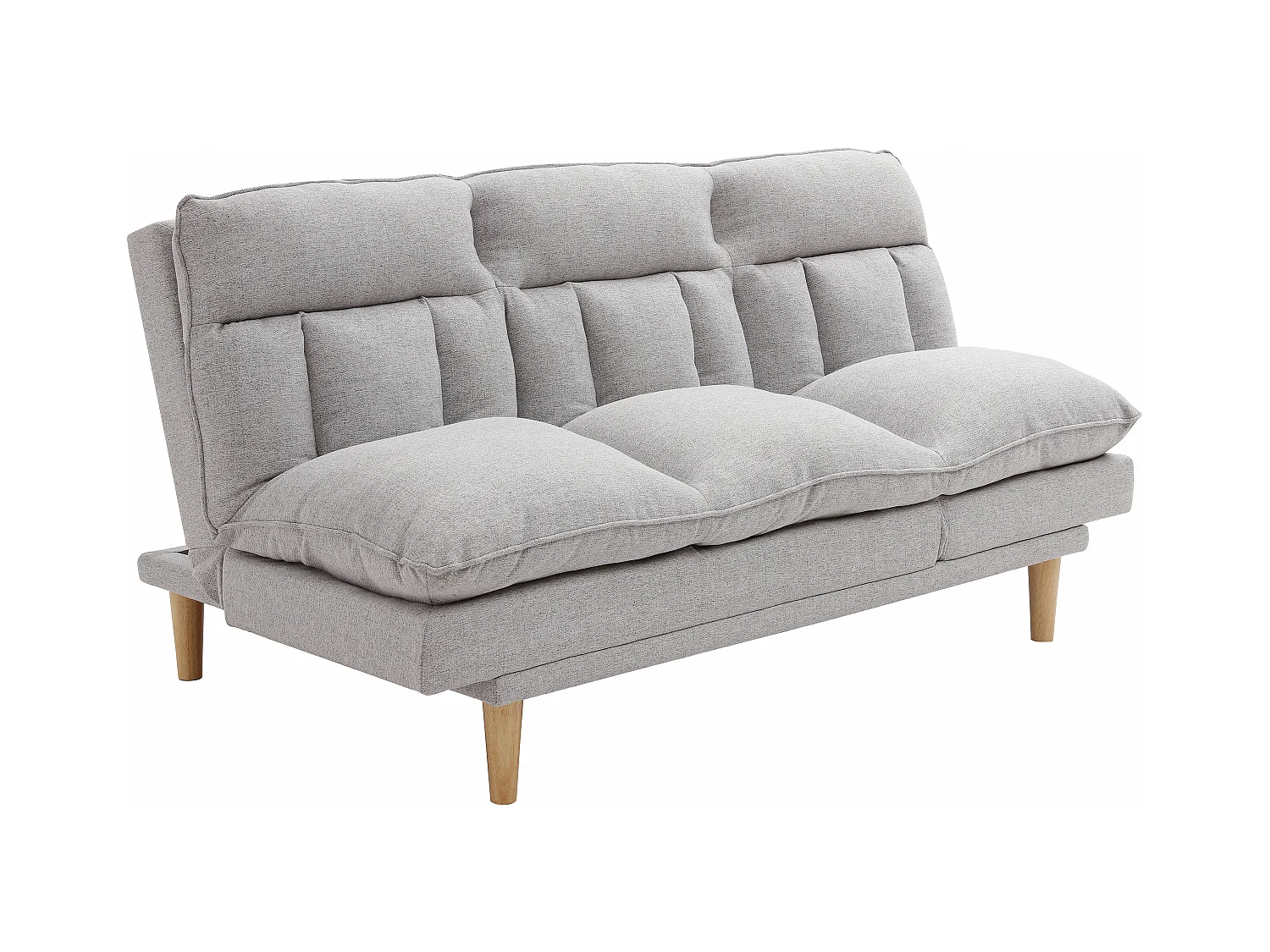 Canapé inclinable 3 places convertible clic-clac en tissu gris clair PALOBU