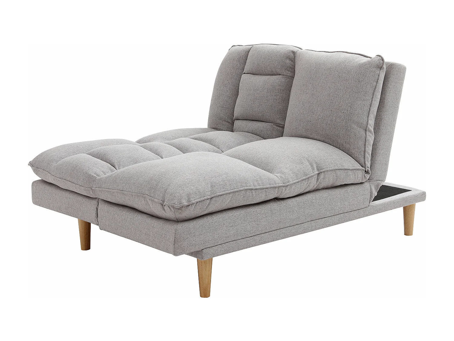 Canapé inclinable 3 places convertible clic-clac en tissu gris clair PALOBU