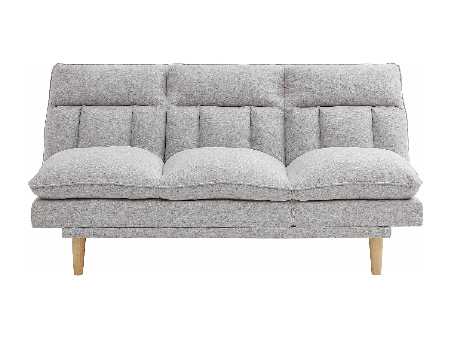 Canapé inclinable 3 places convertible clic-clac en tissu gris clair PALOBU