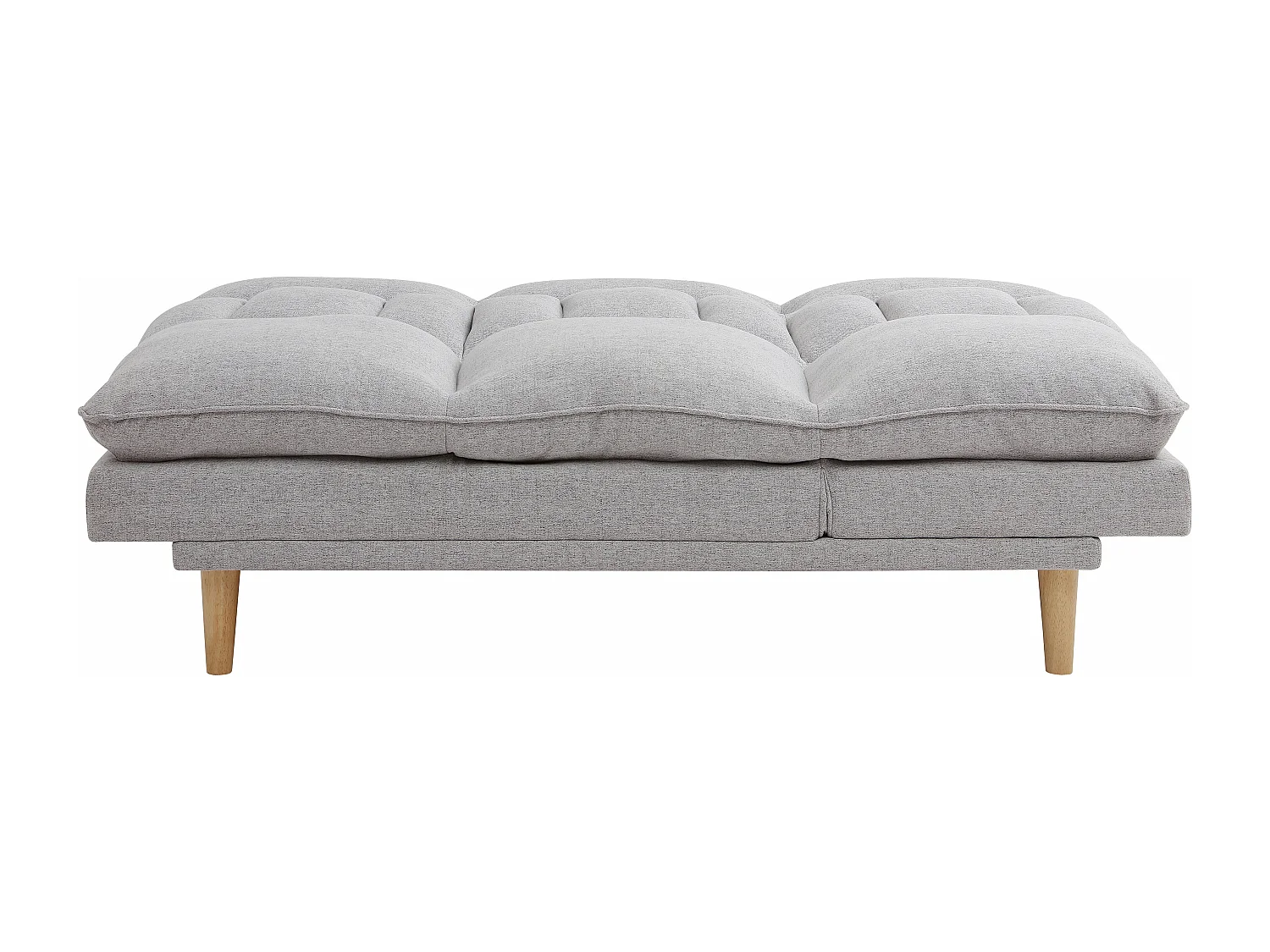 Canapé inclinable 3 places convertible clic-clac en tissu gris clair PALOBU