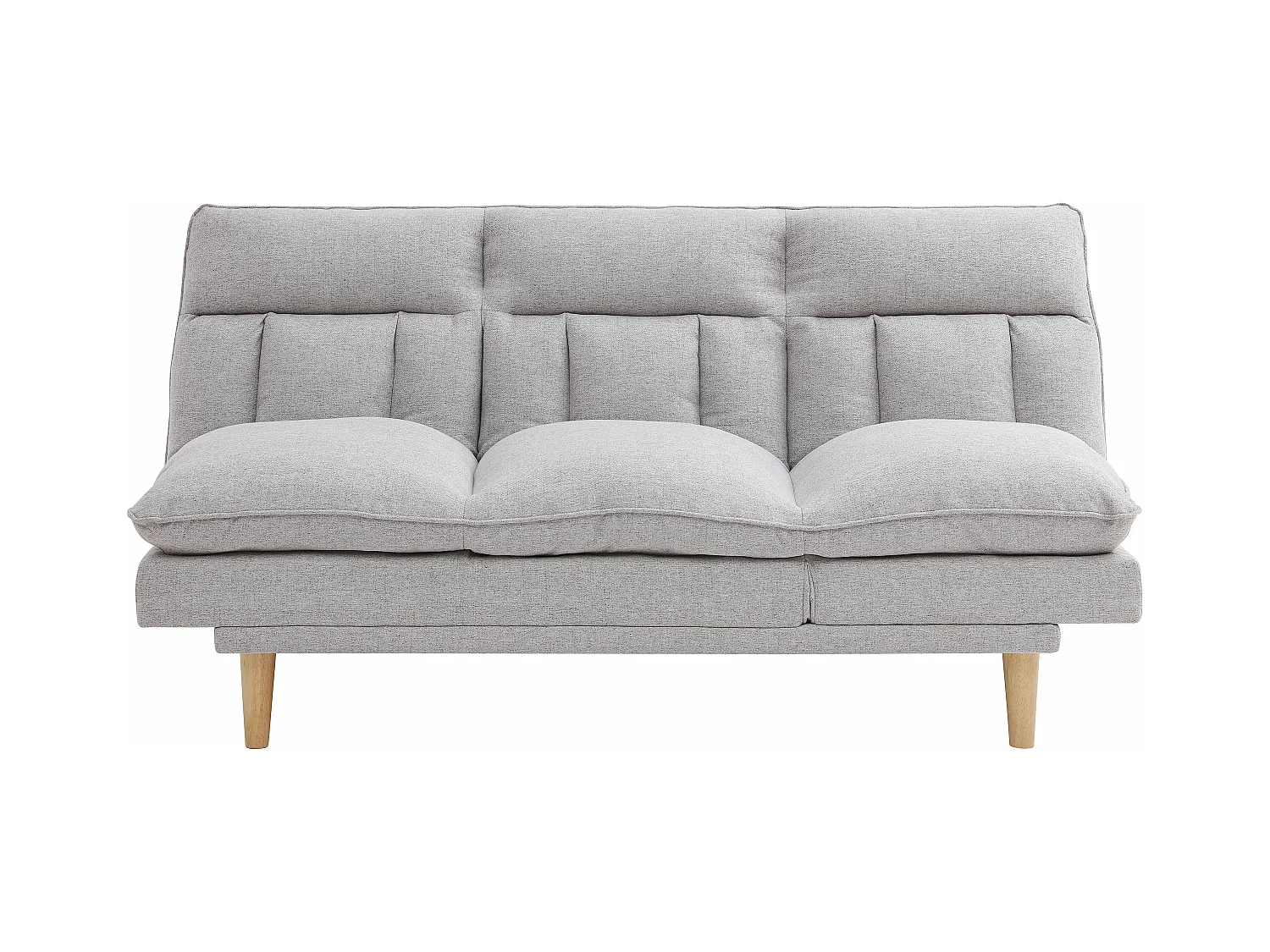 Canapé inclinable 3 places convertible clic-clac en tissu gris clair PALOBU