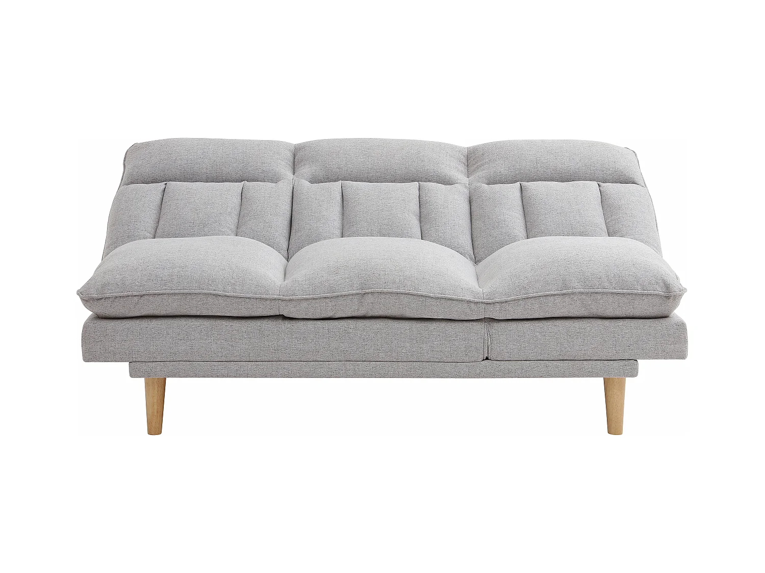 Canapé inclinable 3 places convertible clic-clac en tissu gris clair PALOBU