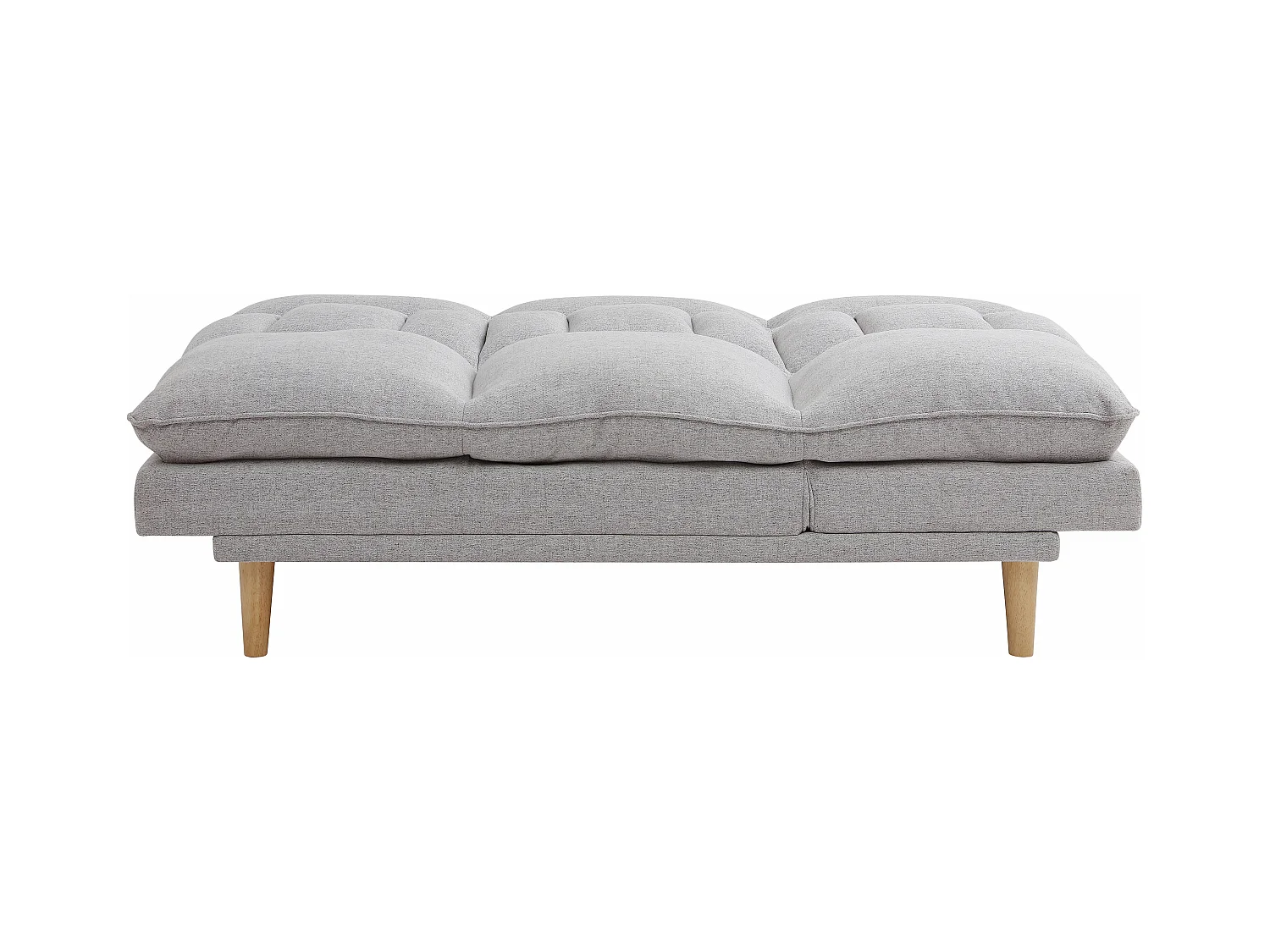 Canapé inclinable 3 places convertible clic-clac en tissu gris clair PALOBU