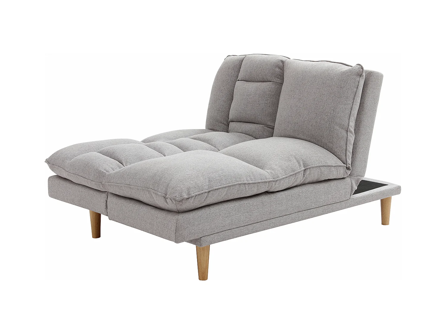 Canapé inclinable 3 places convertible clic-clac en tissu gris clair PALOBU