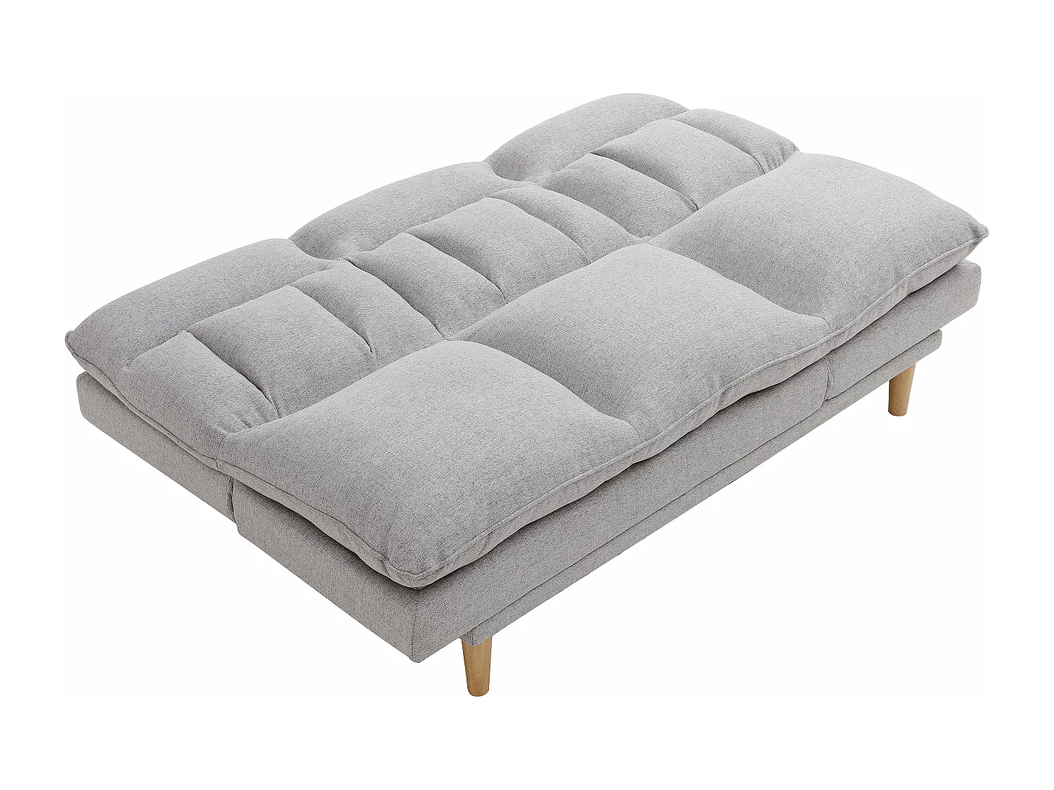 Canapé inclinable 3 places convertible clic-clac en tissu gris clair PALOBU