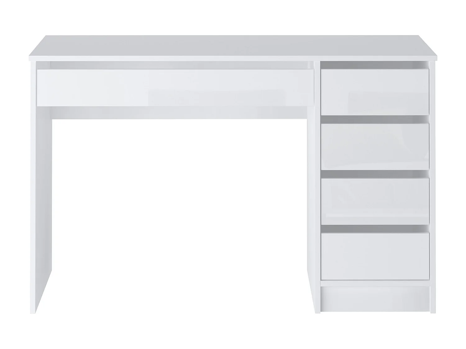 Bureau avec 5 tiroirs - Blanc brillant - JENEMI