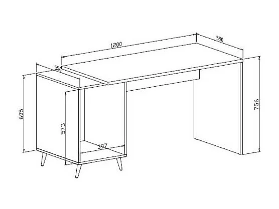 Bureau avec tiroirs - Blanc brillant et doré - MARZIALO