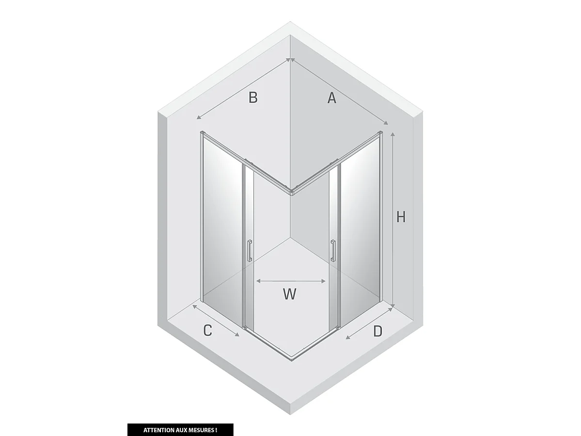 Porte de Douche Coulissante avec Paroi Latérale - 110 x 90 x 200 - CUIVRE BROSSÉ - PRIME