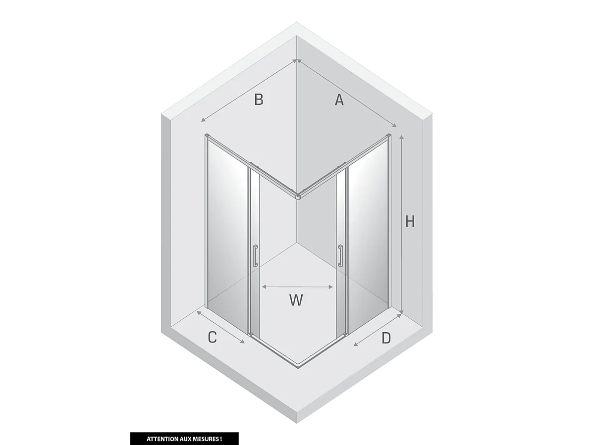 Porte de Douche Coulissante avec Paroi Latérale - 110 x 90 x 200 - CUIVRE BROSSÉ - PRIME