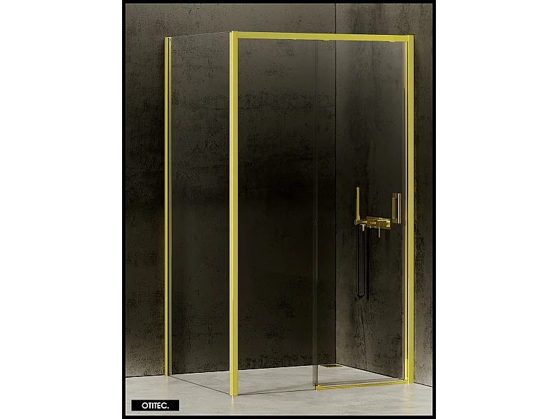 Porte de Douche avec Paroi Latérale - 130 x 90 x 200 - OR LÉGER - PRIME - DROITE