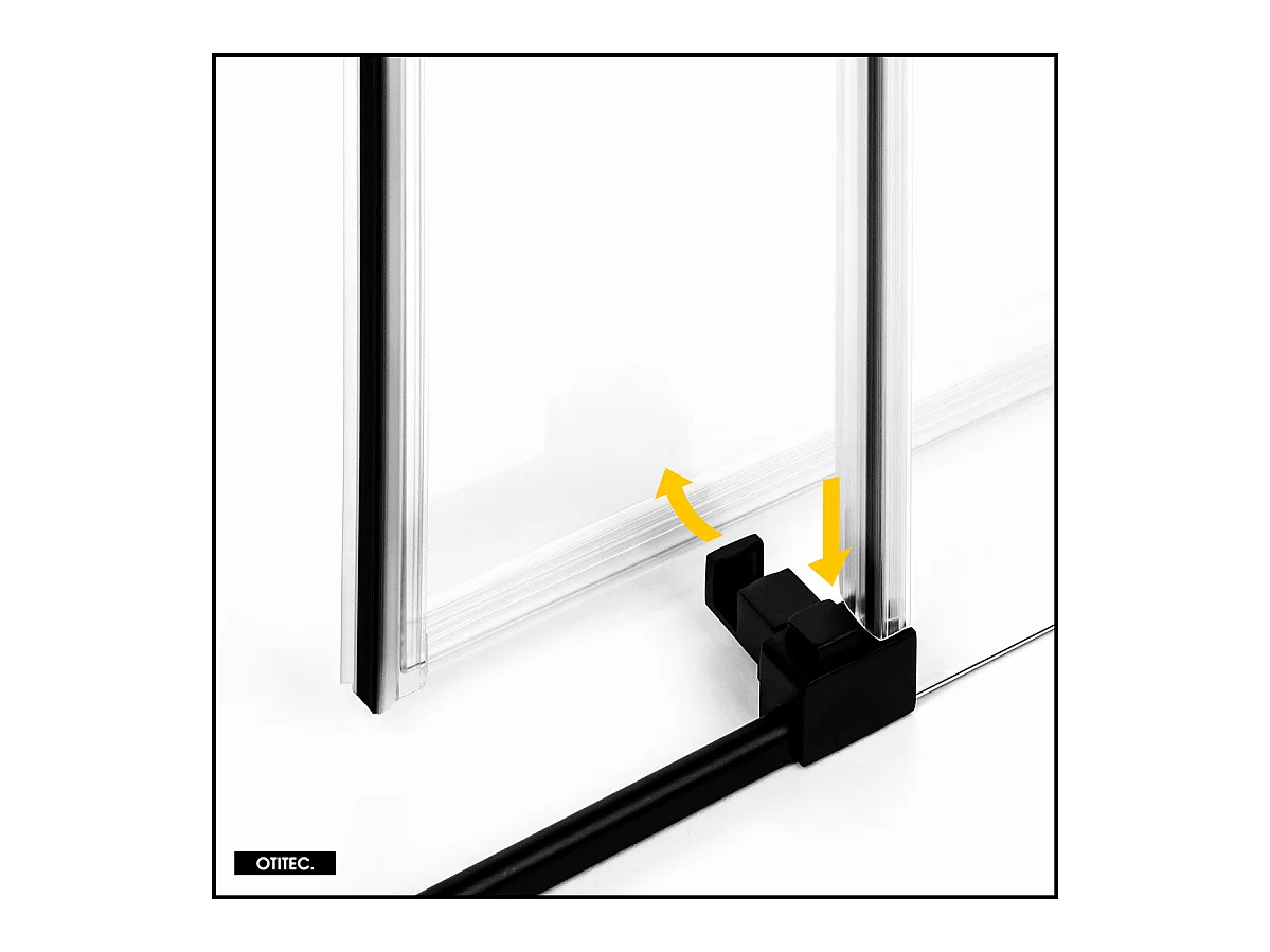 Porte de Douche avec Paroi Latérale - 120 x 80 x 200 - NOIR MAT - PRIME - DROITE