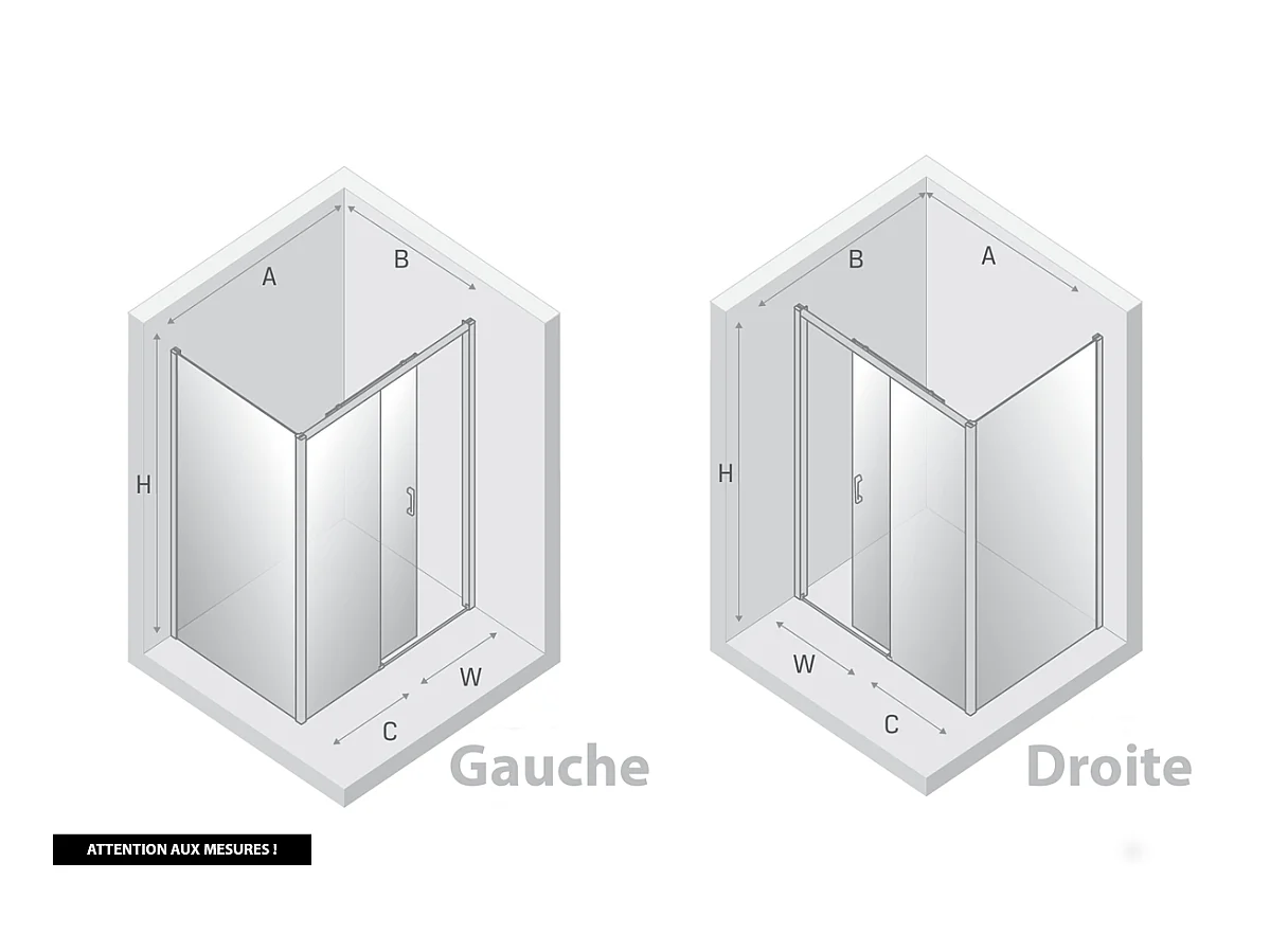 Porte de Douche avec Paroi Latérale - 140 x 70 x 200 - OR LÉGER - PRIME - DROITE