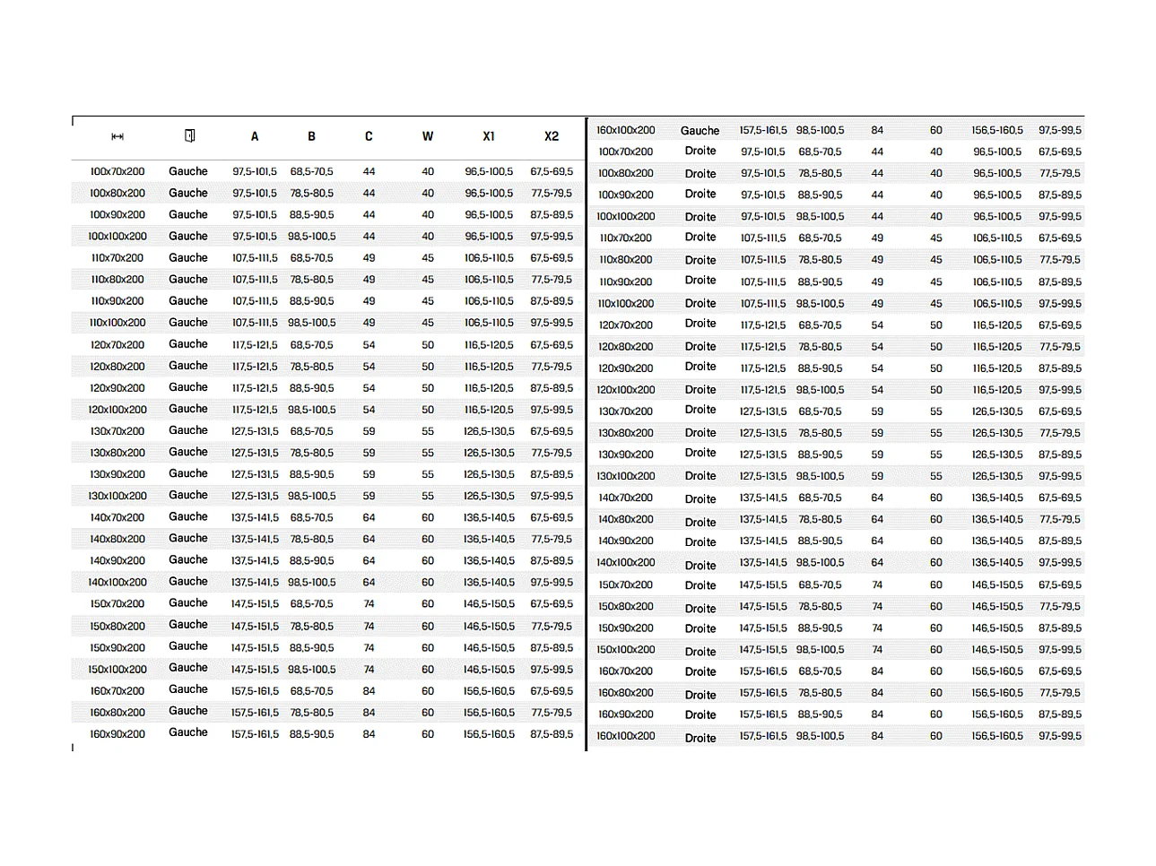 Porte de Douche avec Paroi Latérale - 120 x 80 x 200 - OR LÉGER - PRIME - GAUCHE