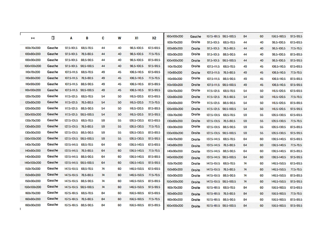 Porte de Douche avec Paroi Latérale - 120 x 80 x 200 - OR LÉGER - PRIME - GAUCHE
