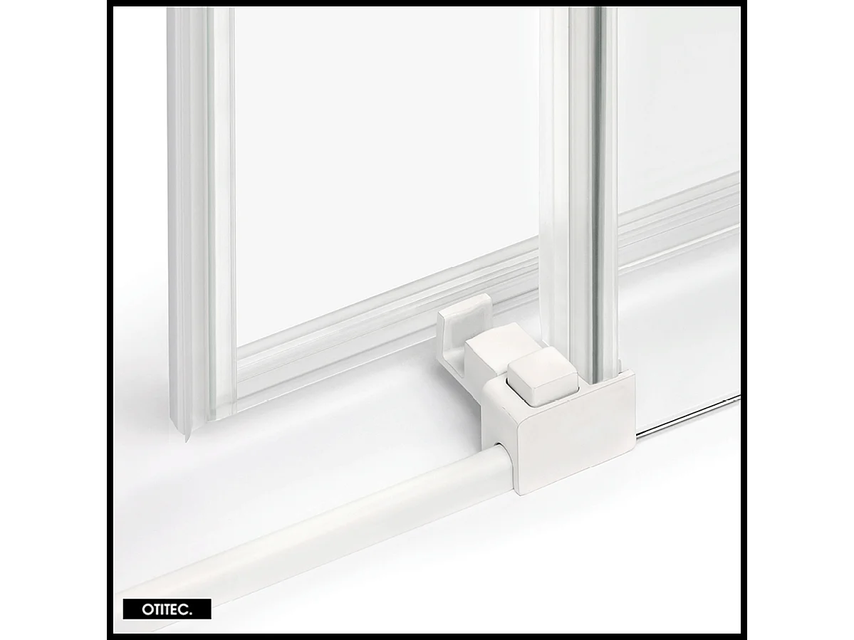 Porte de Douche avec Paroi Latérale - 110 x 90 x 200 - BLANC MAT - PRIME - GAUCHE