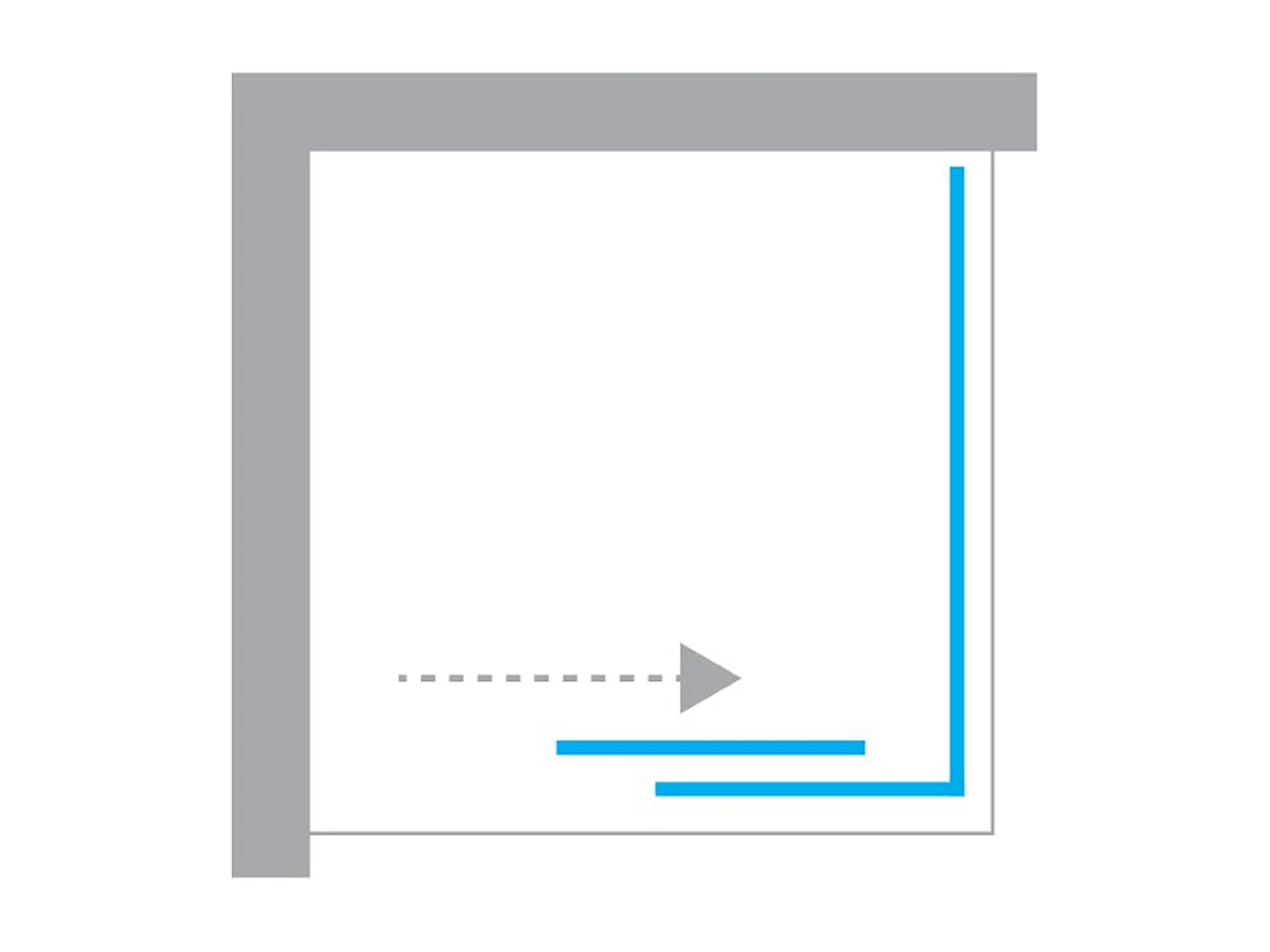 Porte de Douche avec Paroi Latérale - 160 x 70 x 200 - OR BROSSÉ - PRIME - GAUCHE