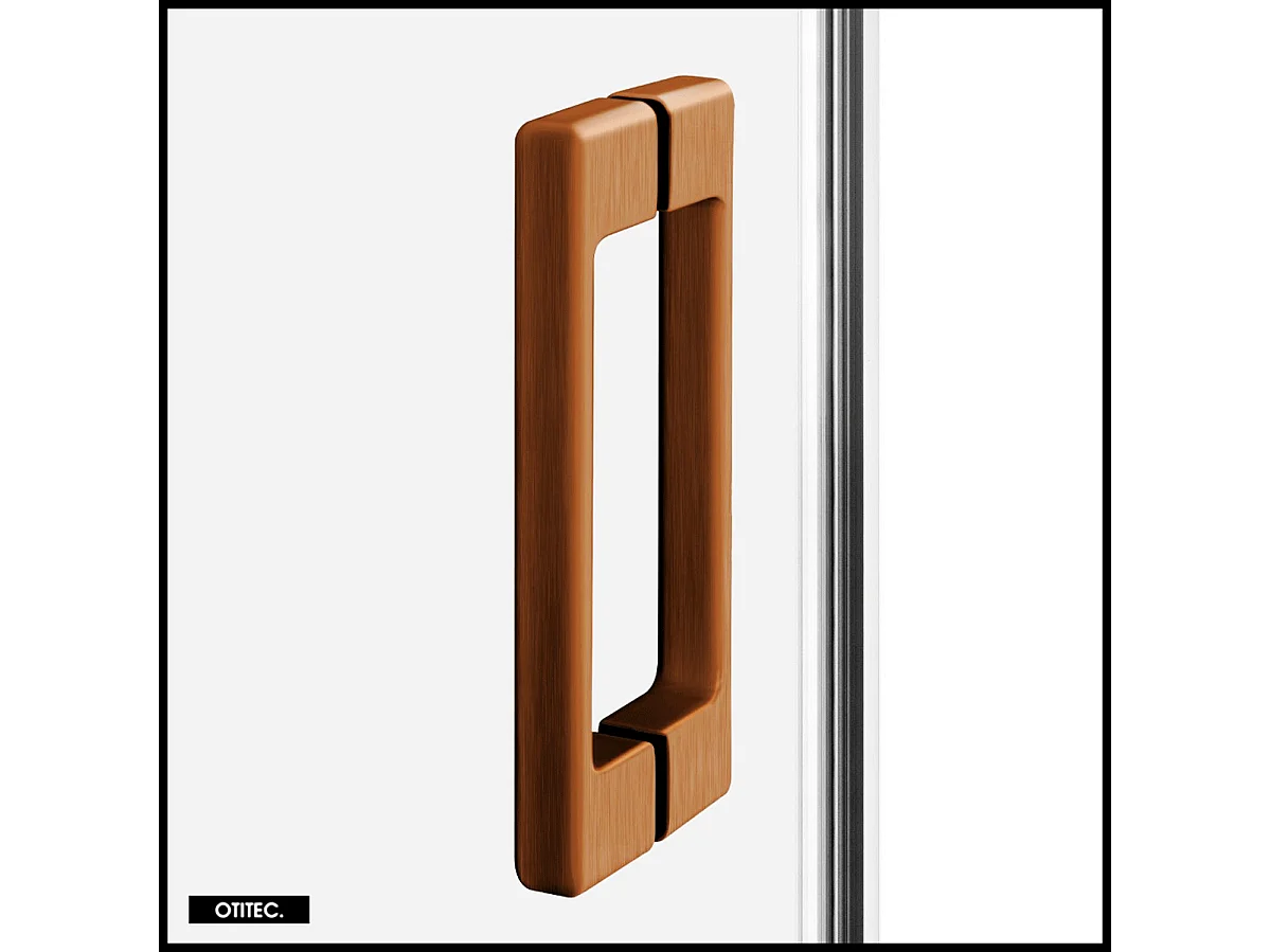 Porte de Douche Coulissante avec Paroi Latérale - 90 x 90 x 200 - CUIVRE BROSSÉ - PRIME