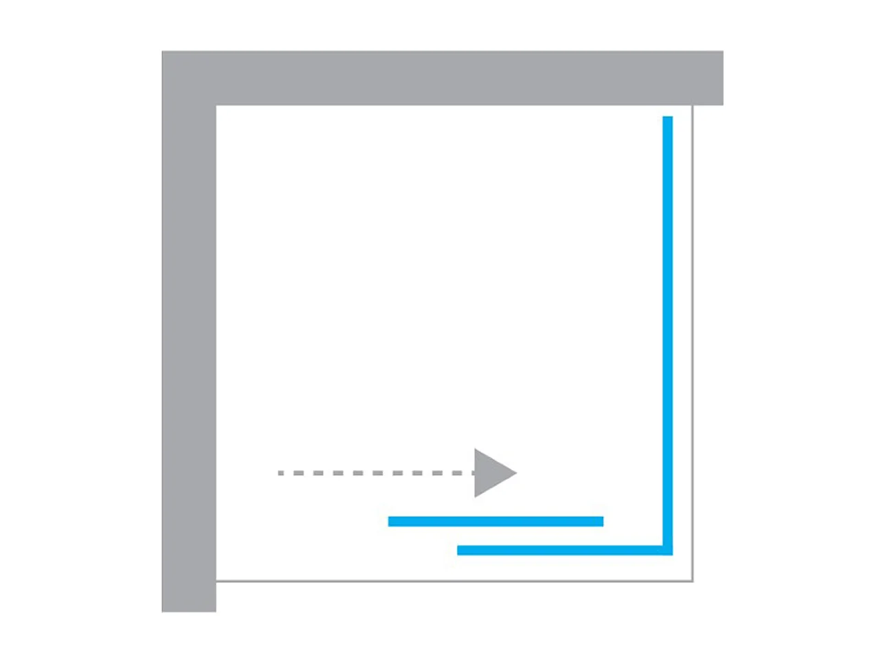 Porte de Douche avec Paroi Latérale - 140 x 90 x 200 - NOIR MAT - PRIME - GAUCHE