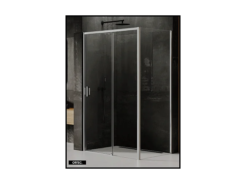 Porte de Douche avec Paroi Latérale - 130 x 100 x 200 - CHROME - PRIME - DROITE