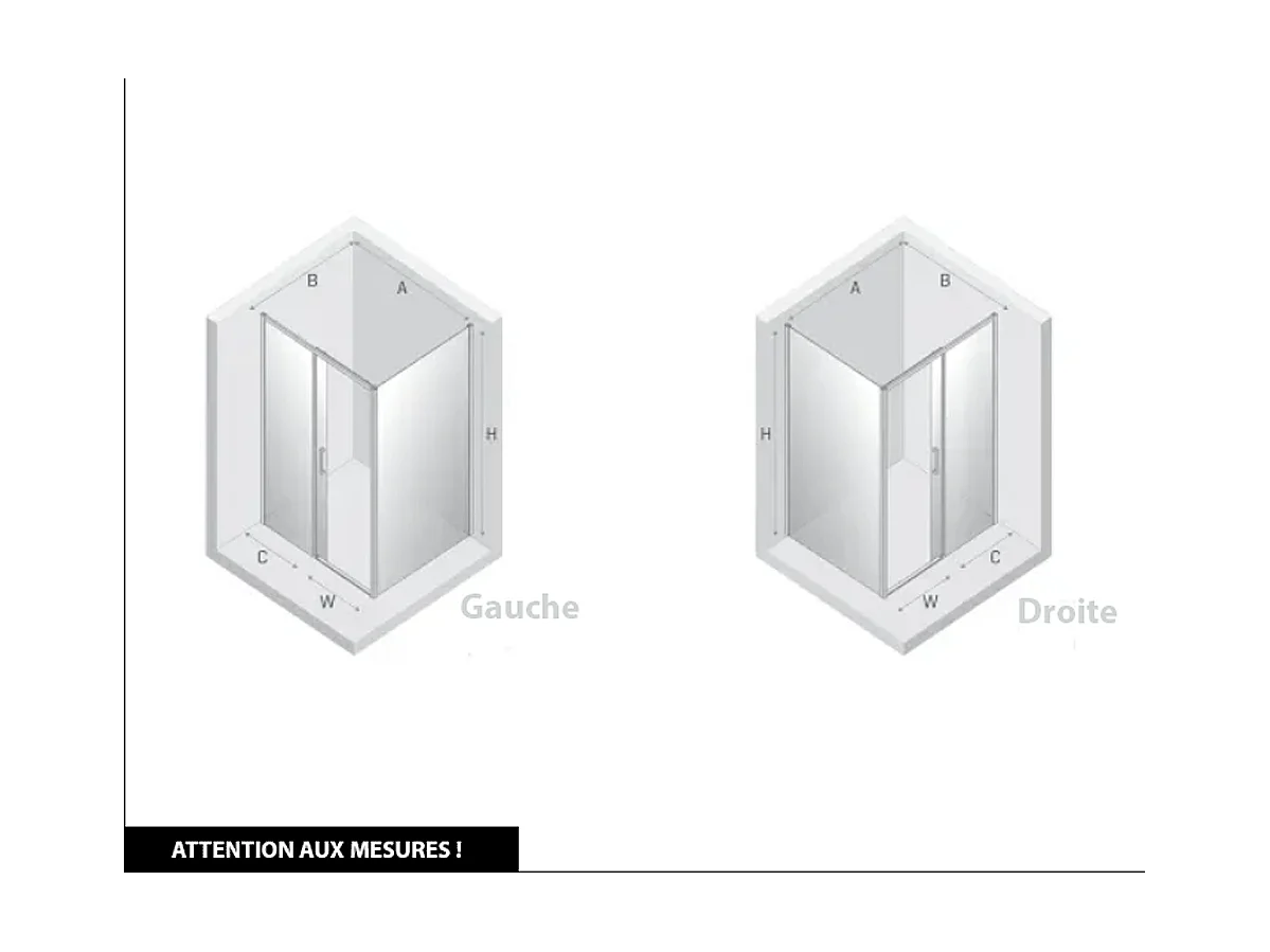 Porte de Douche avec Paroi Latérale (ouverture depuis l'angle) - 150 x 80 x 200 - OR BROSSÉ - PRIME - DROITE