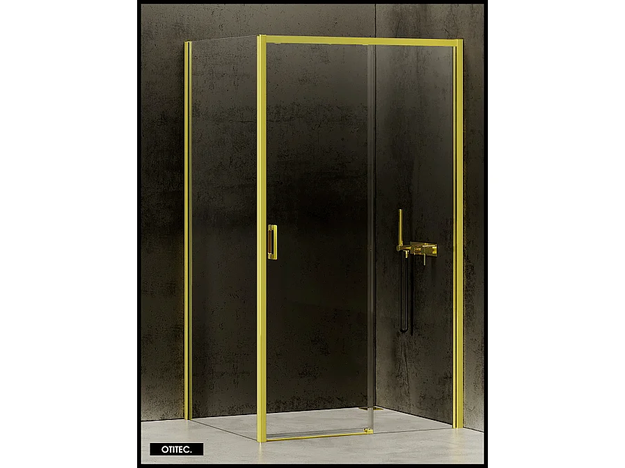 Porte de Douche avec Paroi Latérale (ouverture depuis l'angle) - 160 x 100 x 200 - OR LÉGER - PRIME - DROITE