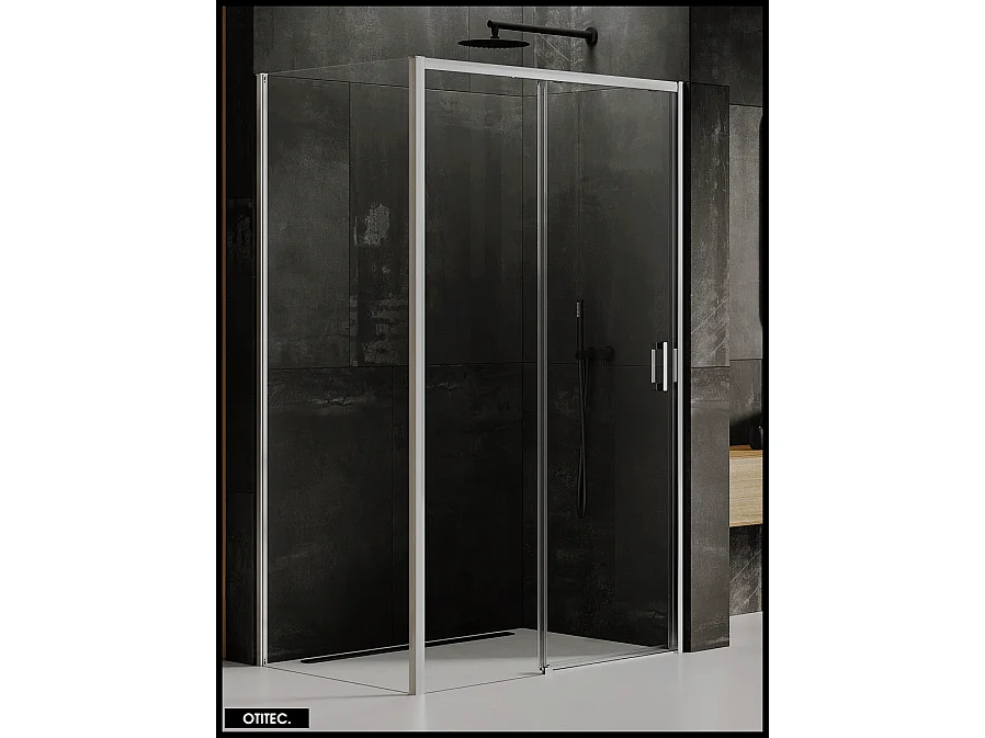 Porte de Douche avec Paroi Latérale - 150 x 80 x 200 - CHROME - PRIME - GAUCHE